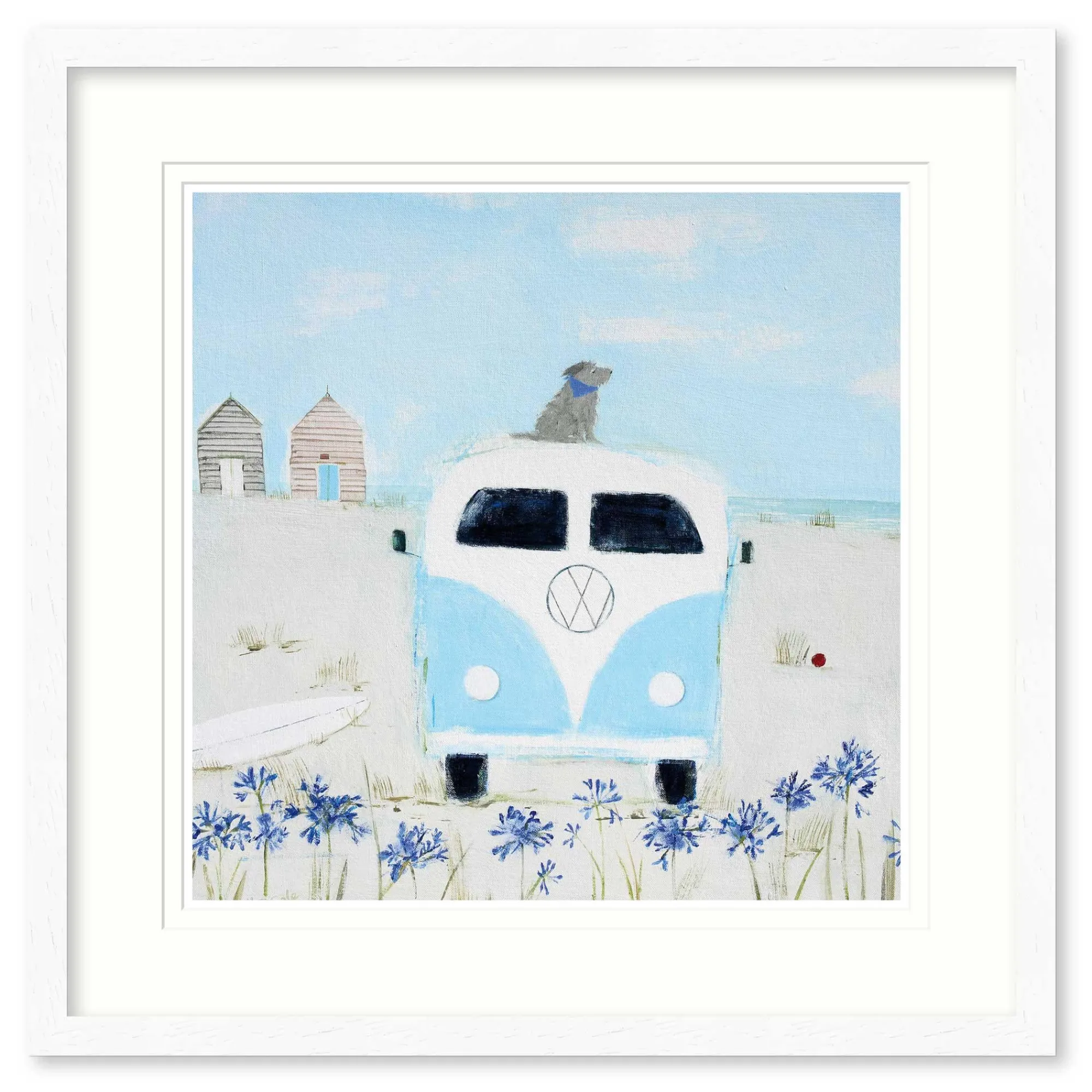 Coastal Scenes|Animal*Whistlefish Blue Camper Framed Print