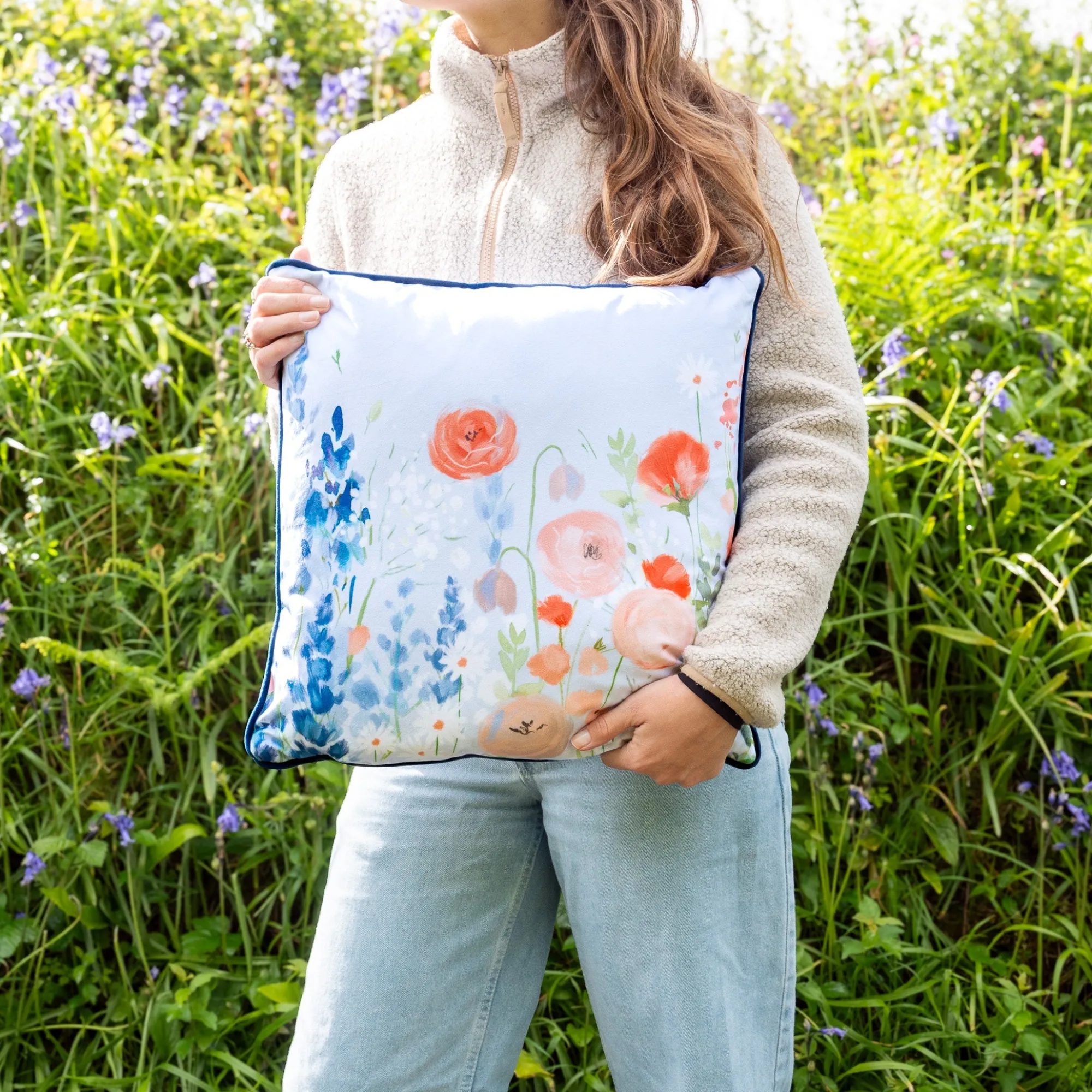 Cushions*Whistlefish Blue Meadows Sky Cushion