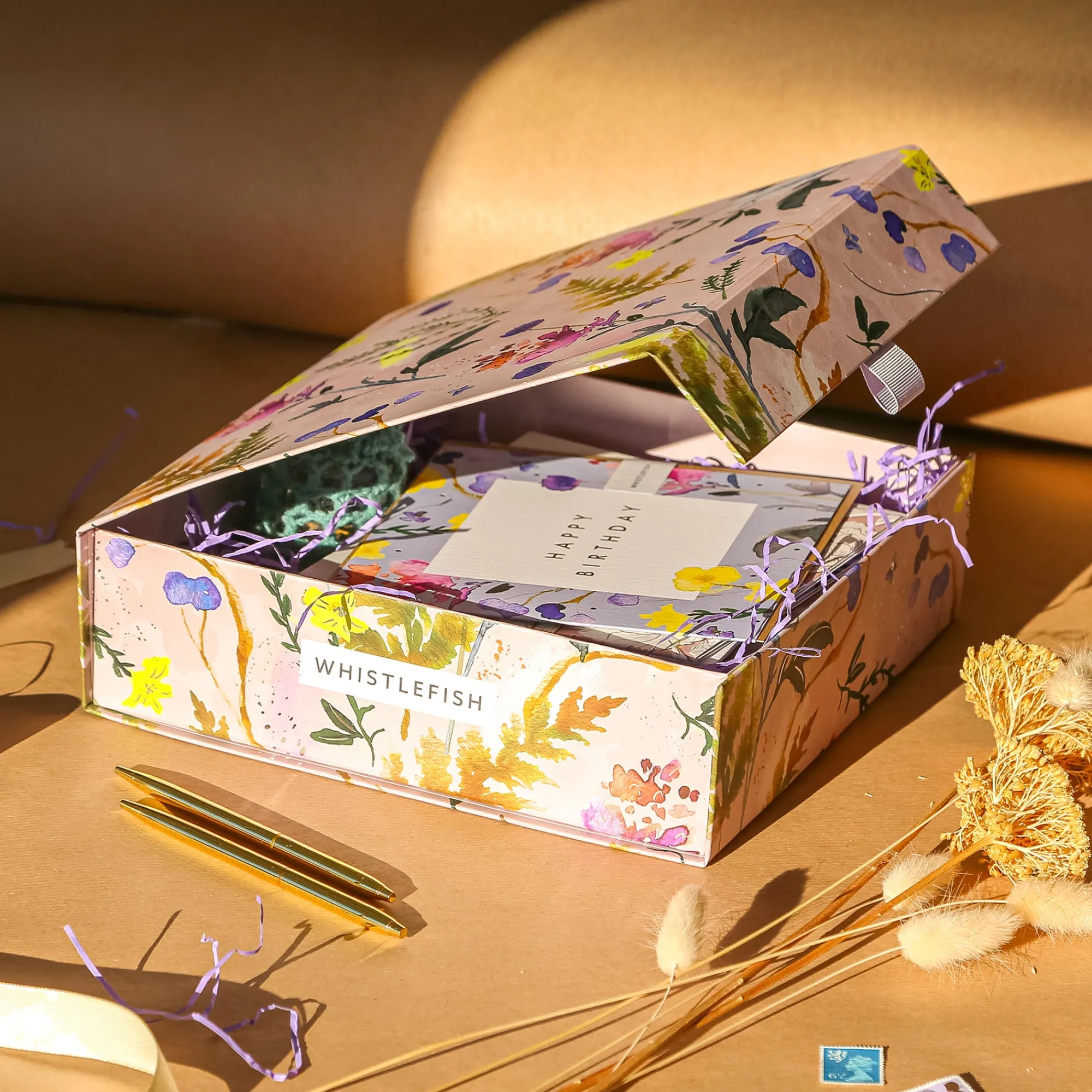Floral Gifts|Card Gift Boxes*Whistlefish Blue Poppy & Thyme Card Gift Box