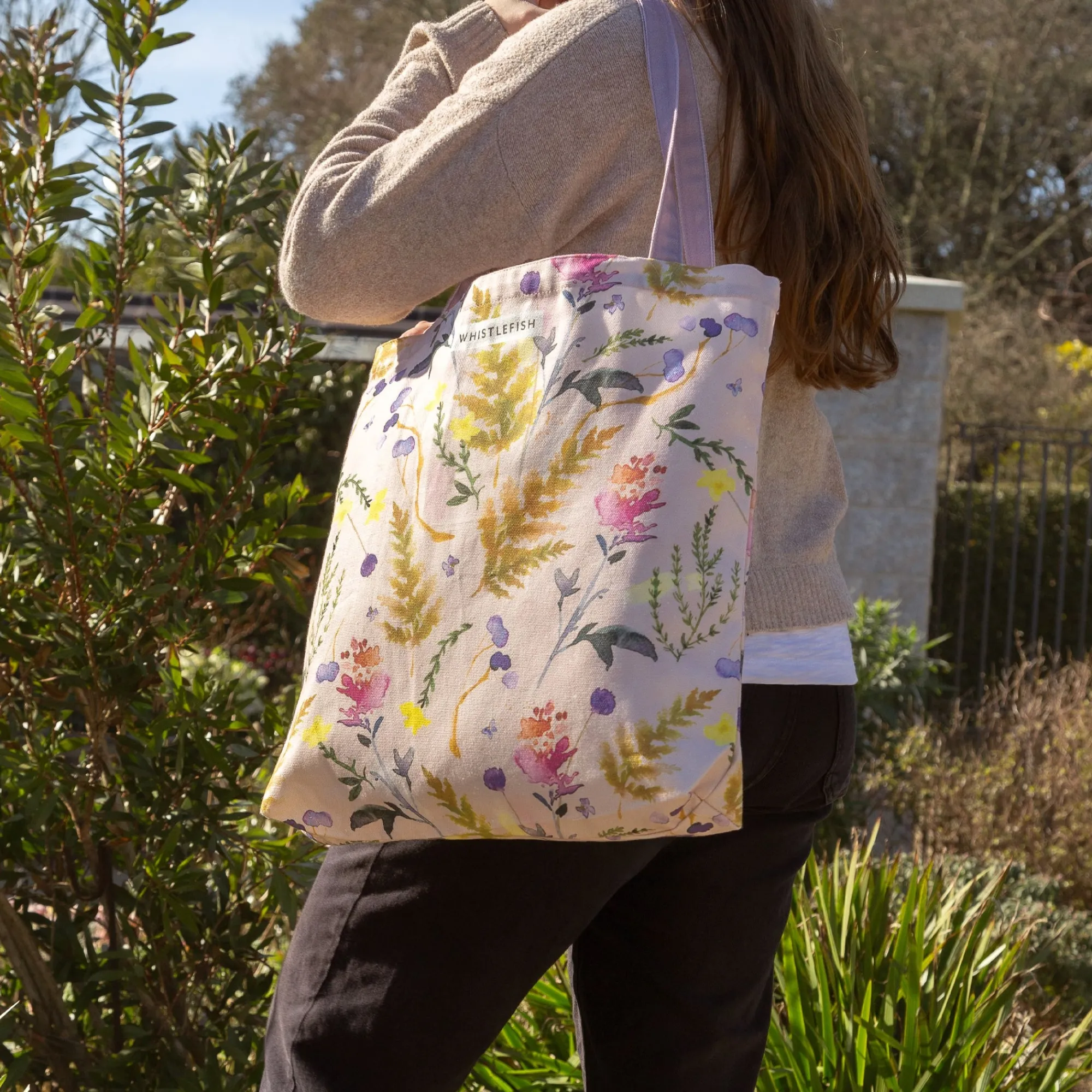 Under £20|Floral Gifts*Whistlefish Blue Poppy & Thyme Tote Bag