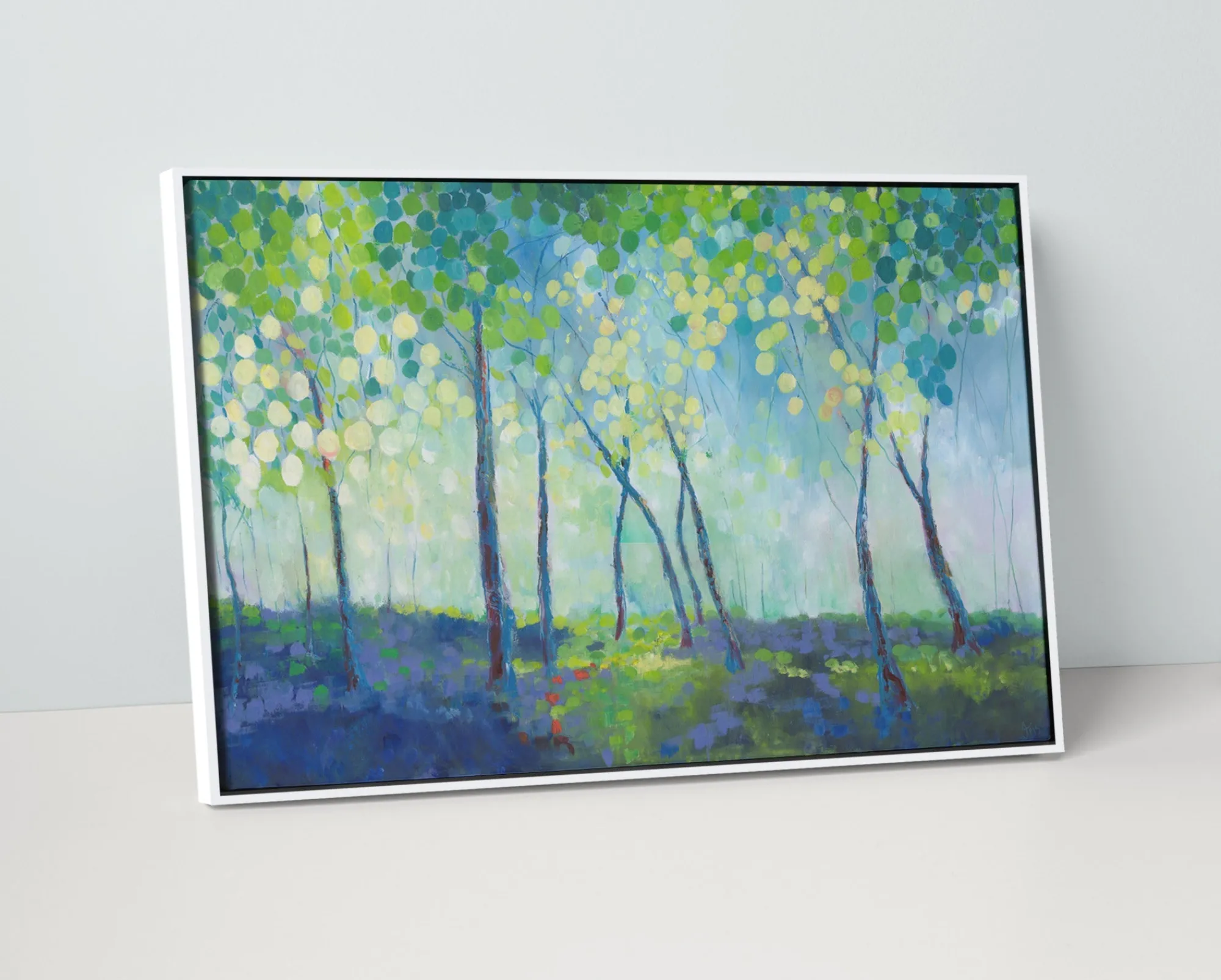 Floral & Flowers|Framed Canvas*Whistlefish Bluebell Wood Large Framed Canvas