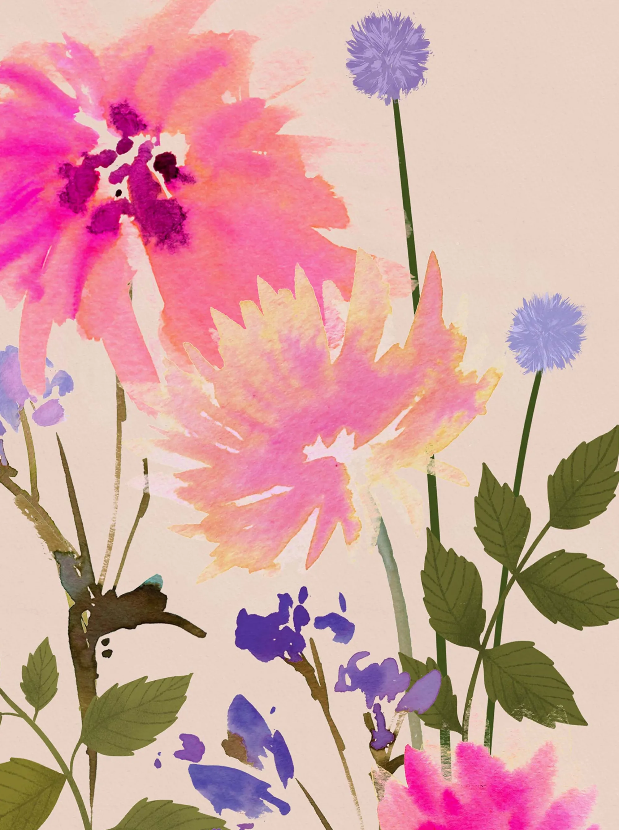Unframed Prints*Whistlefish Blush Meadow Blooms Large Art Print