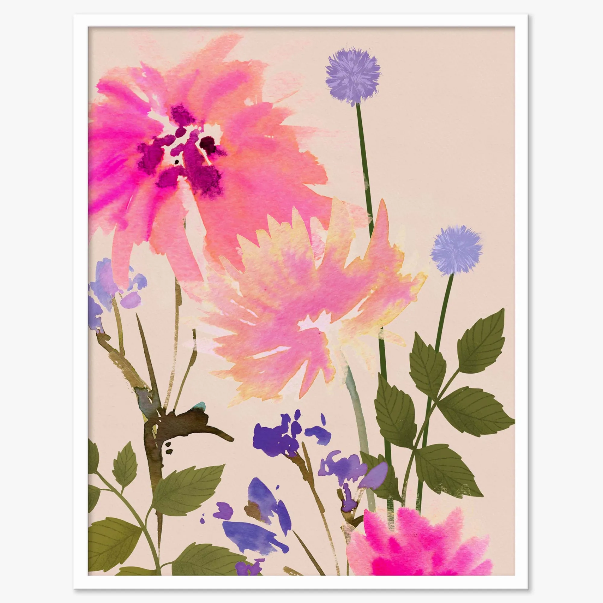 Floral & Flowers|Framed Prints*Whistlefish Blush Meadow Blooms Medium Framed Print