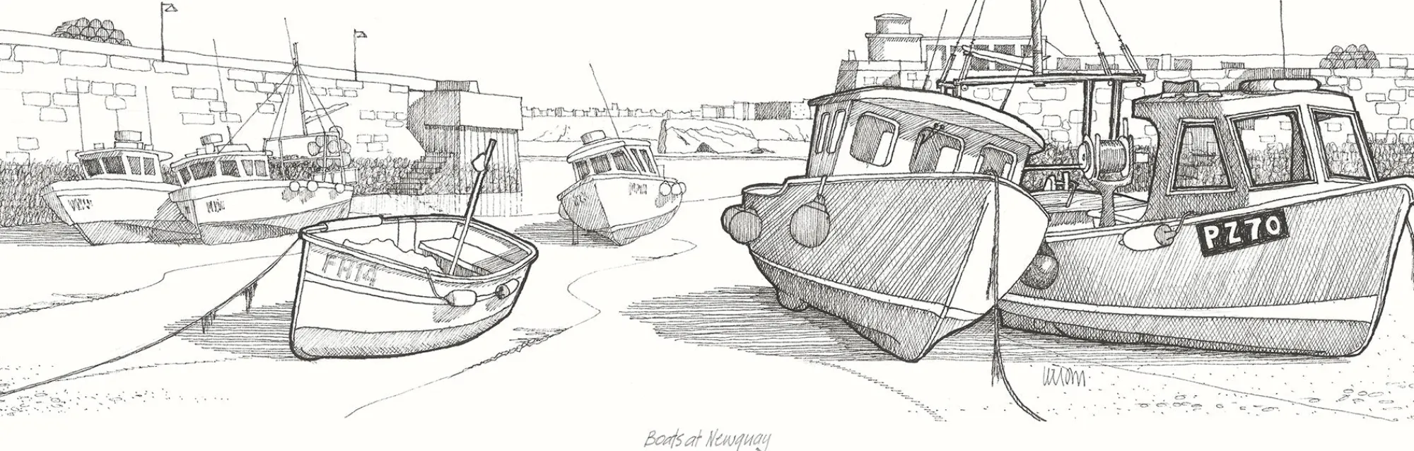 Unframed Prints*Whistlefish Boats At Newquay Art Print