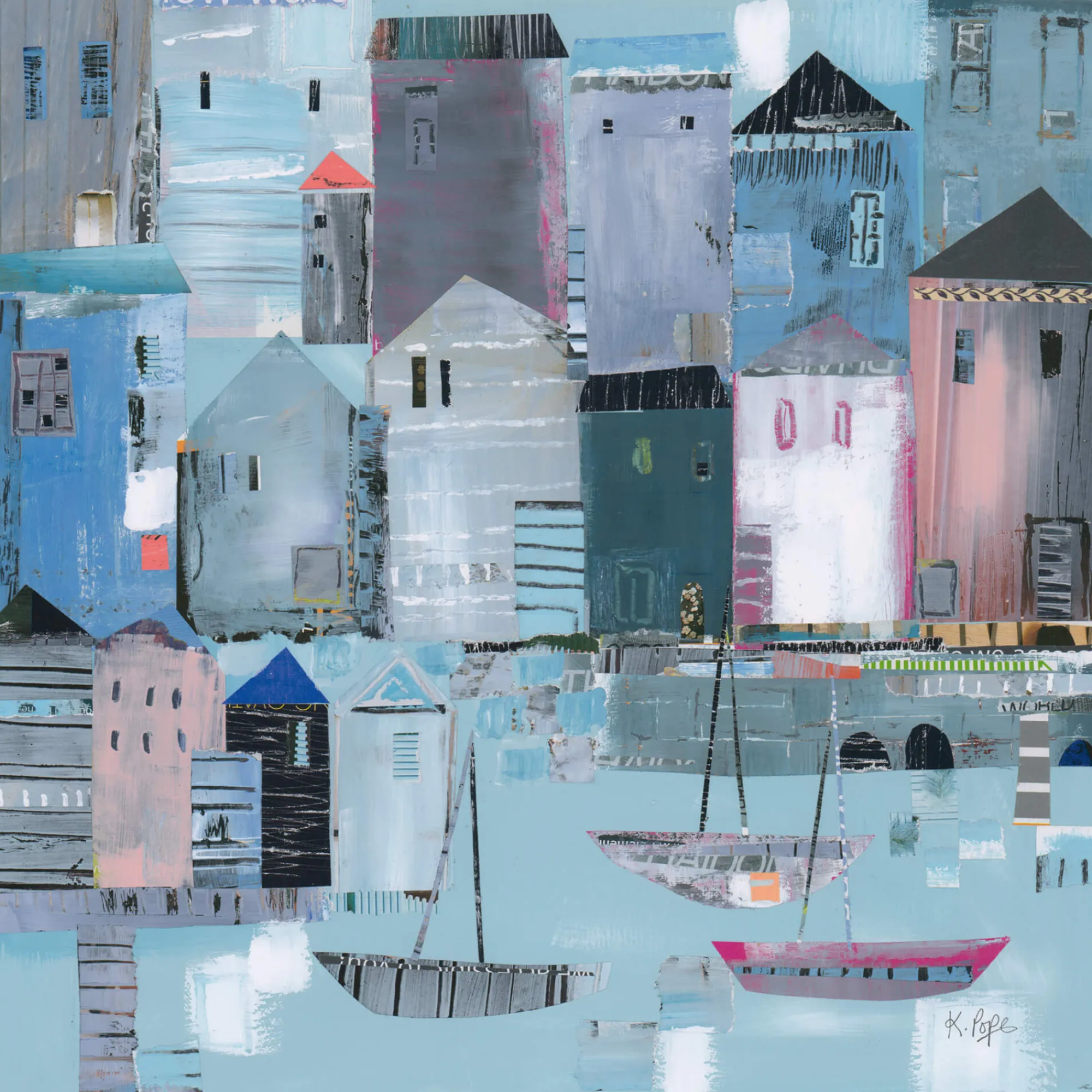 Unframed Prints*Whistlefish Boats By The Sea Art Print
