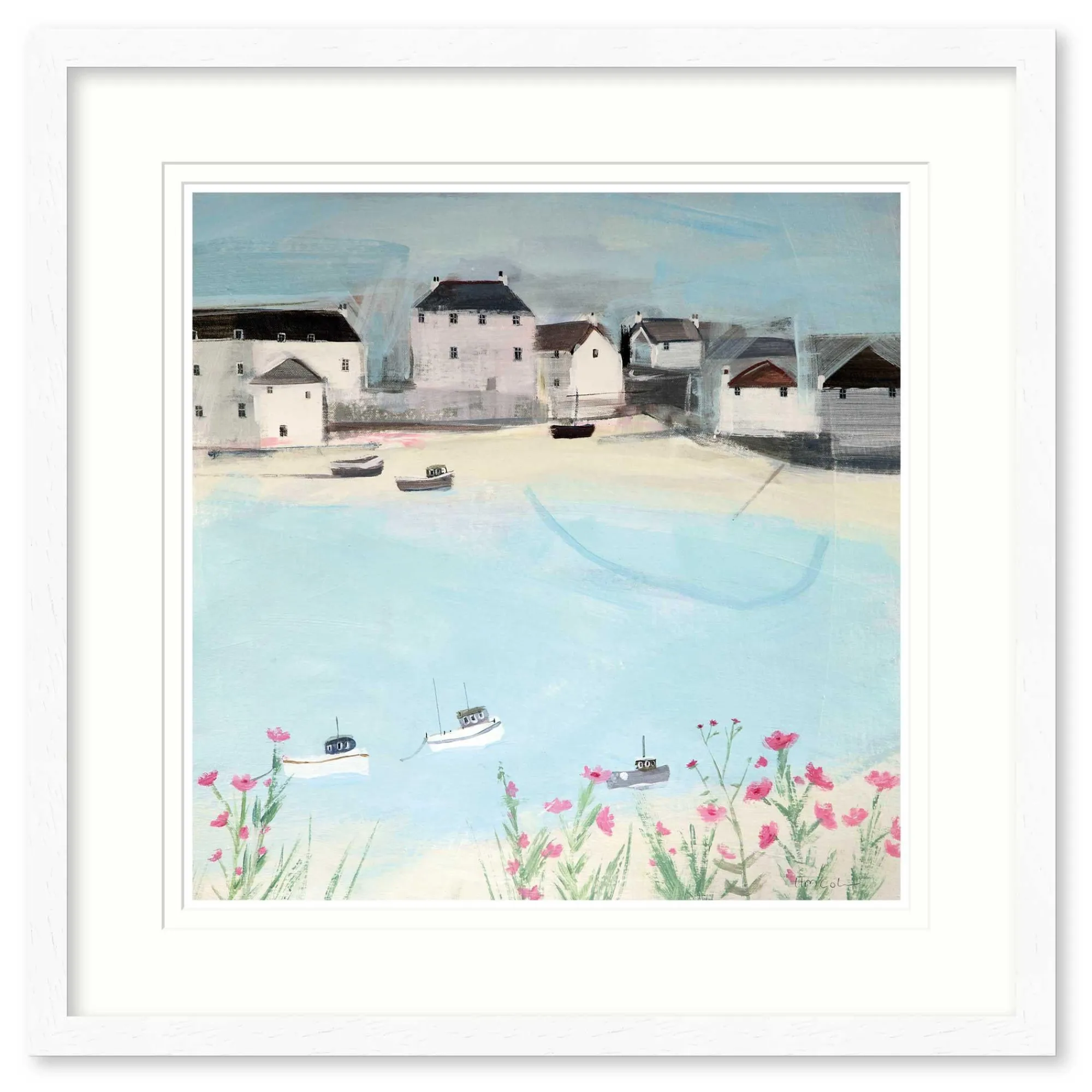 Floral & Flowers|Coastal Scenes*Whistlefish Bobbing Along Framed Print