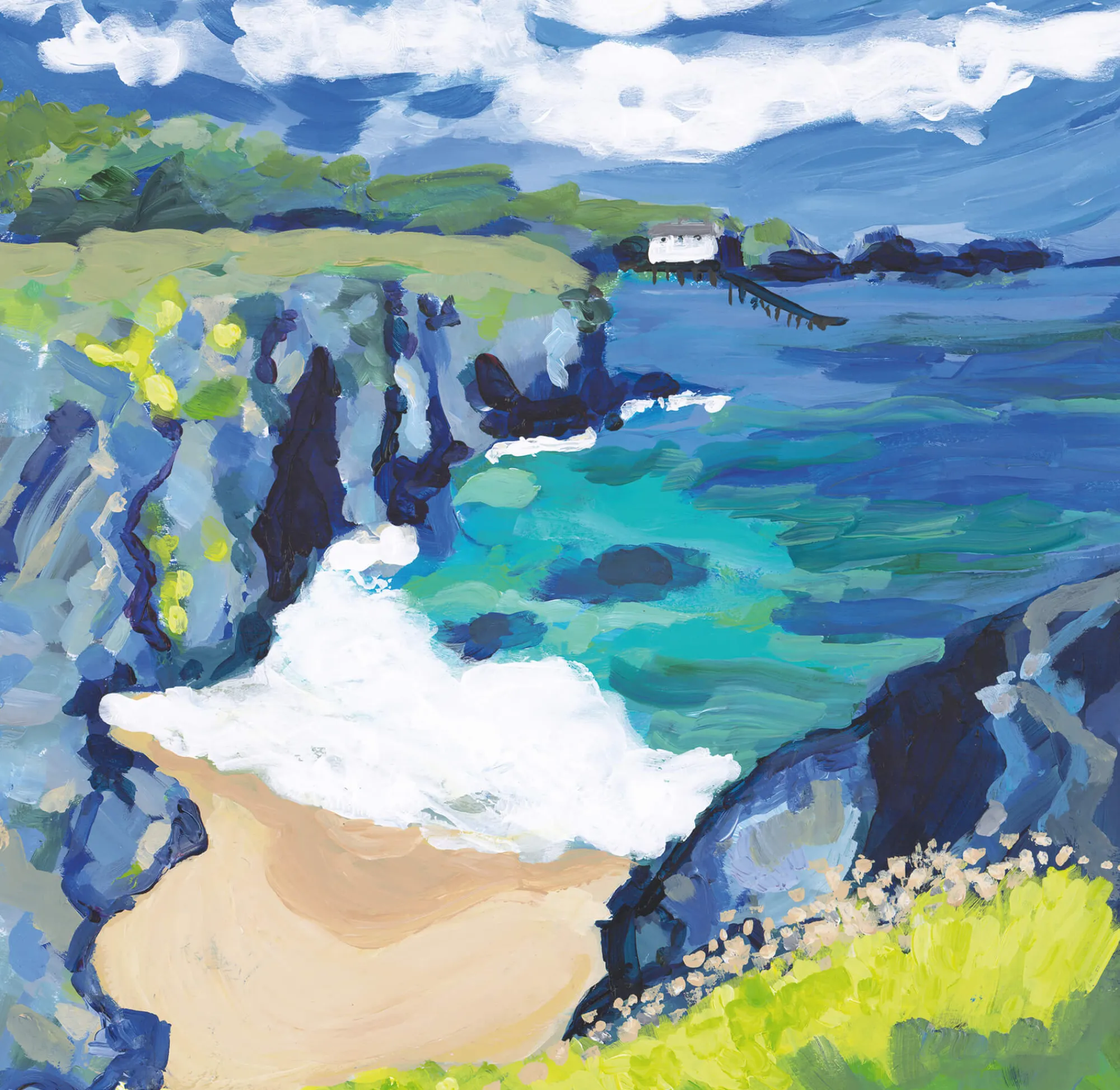 Unframed Prints*Whistlefish Breakers In The Cove Art Print