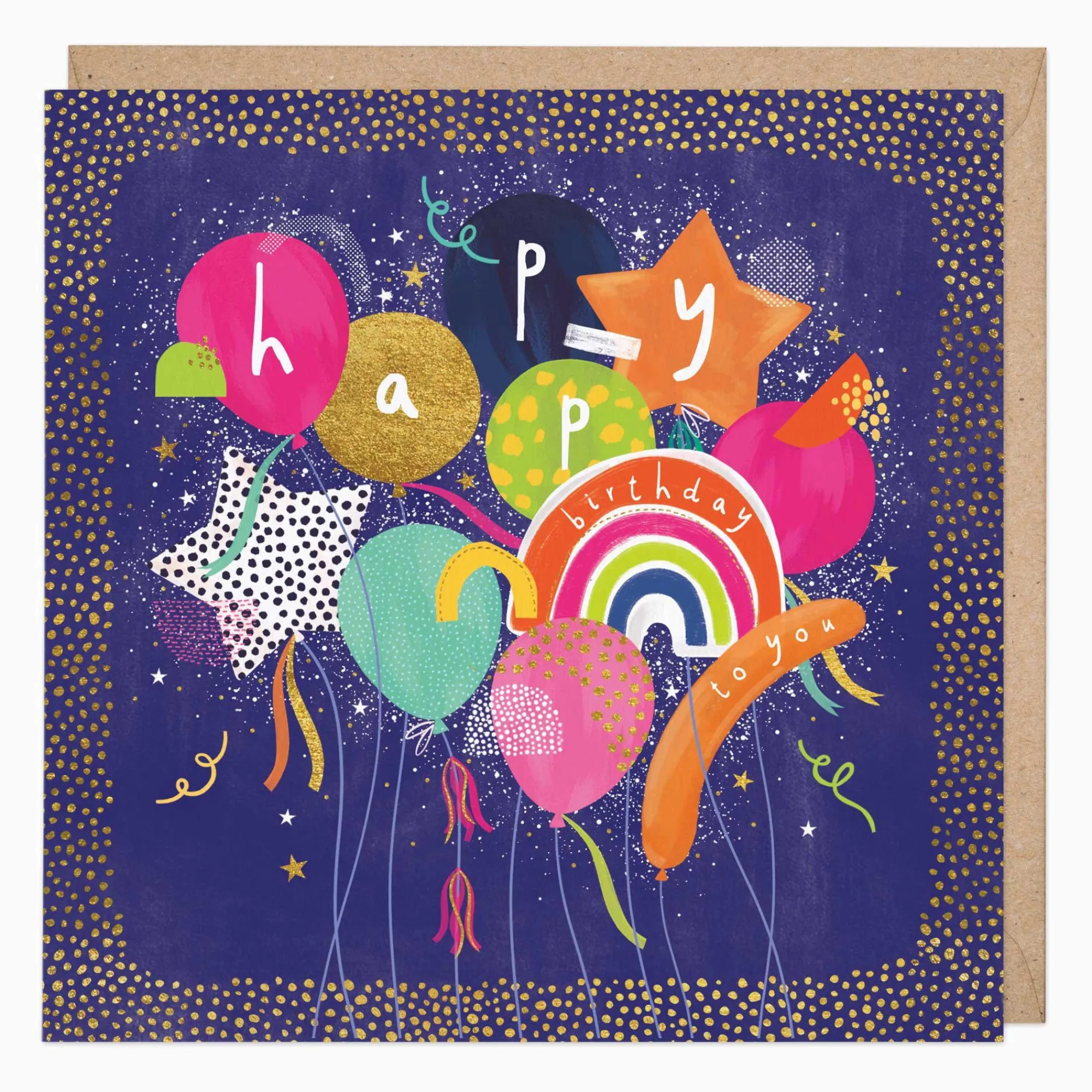 Birthday*Whistlefish Bright Balloon Birthday Card