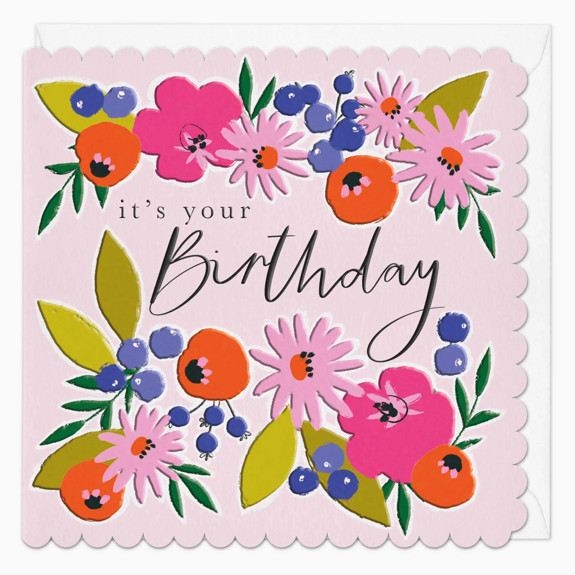 Birthday|For Her*Whistlefish Bright Bloom Scallop Birthday Card