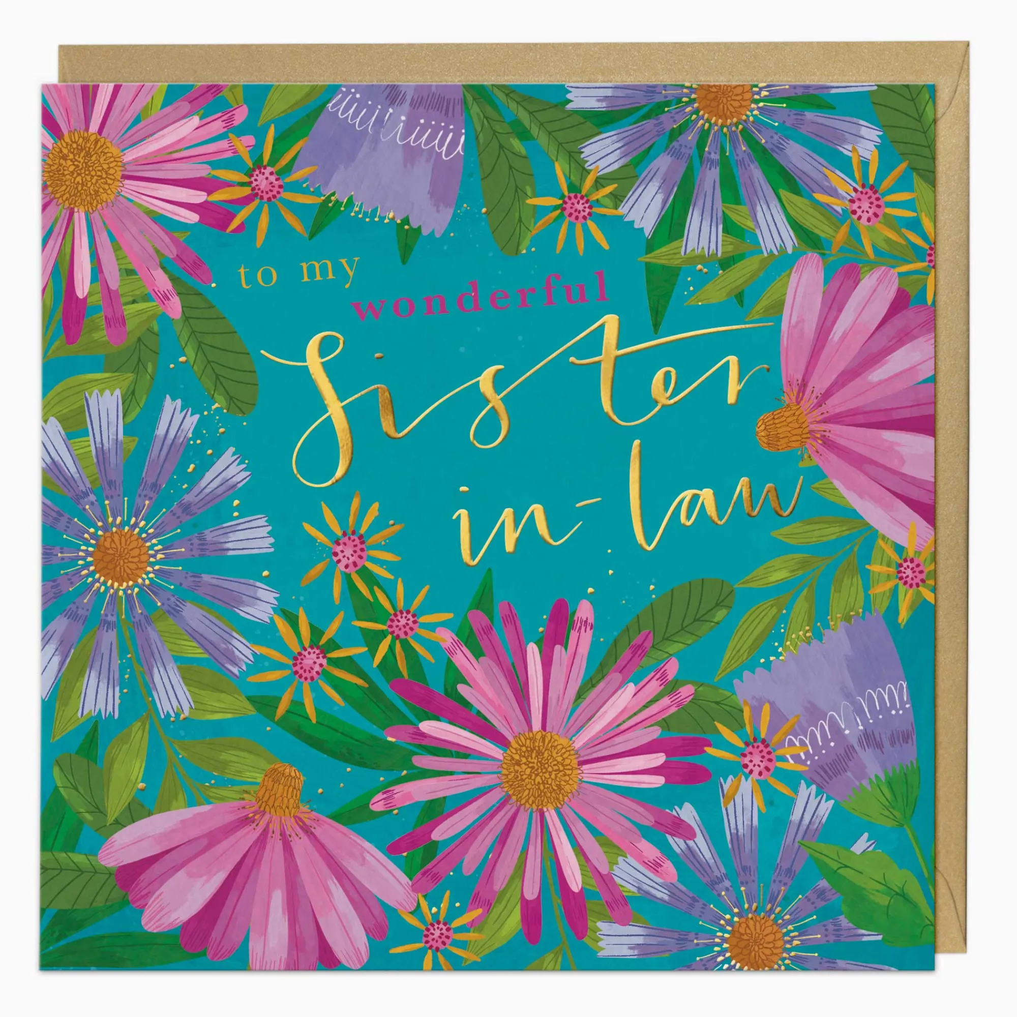 Birthday|For Relatives*Whistlefish Bright Blooms Sister-In-Law Birthday Card