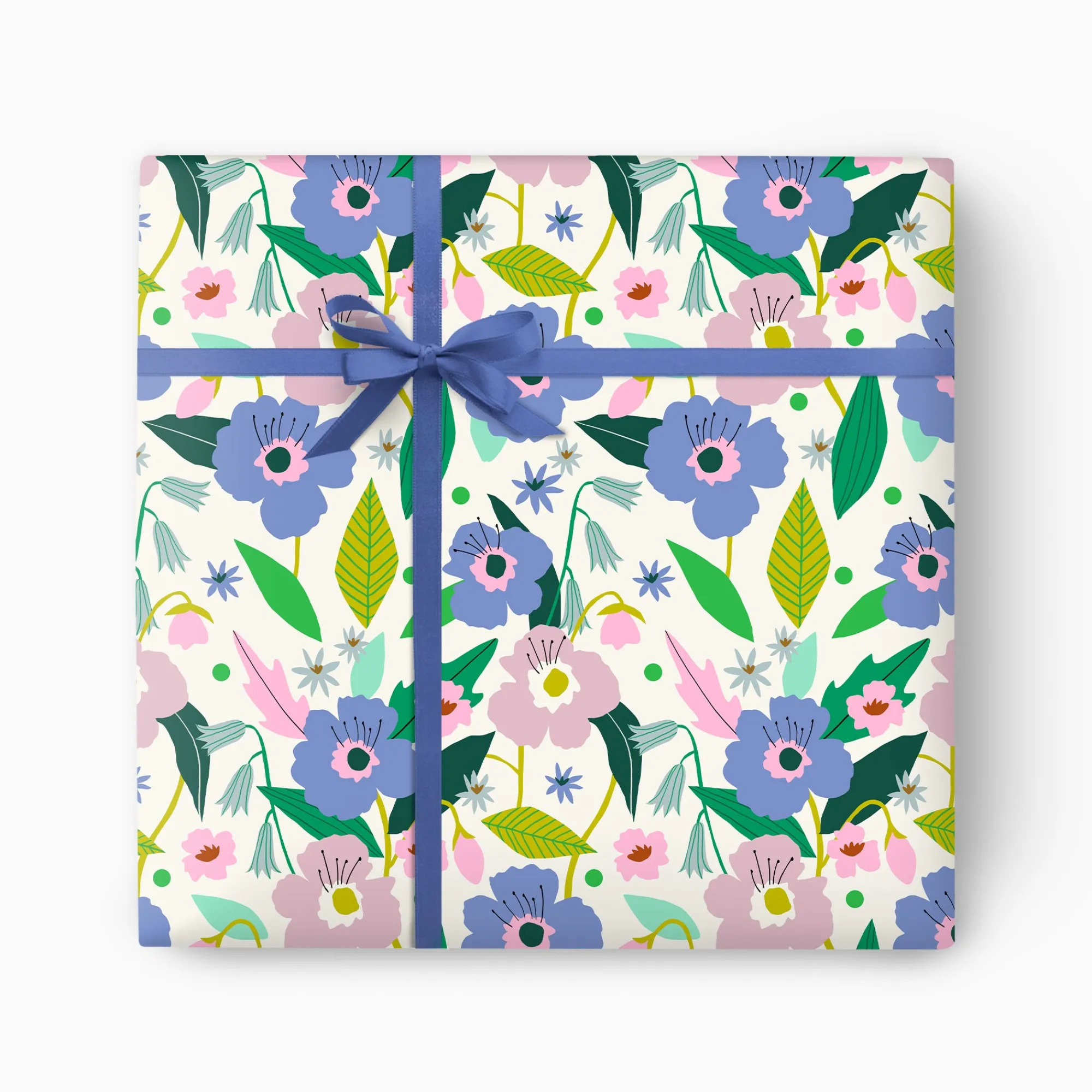 Gift Wrap*Whistlefish Bright Lilac floral Wrapping Paper
