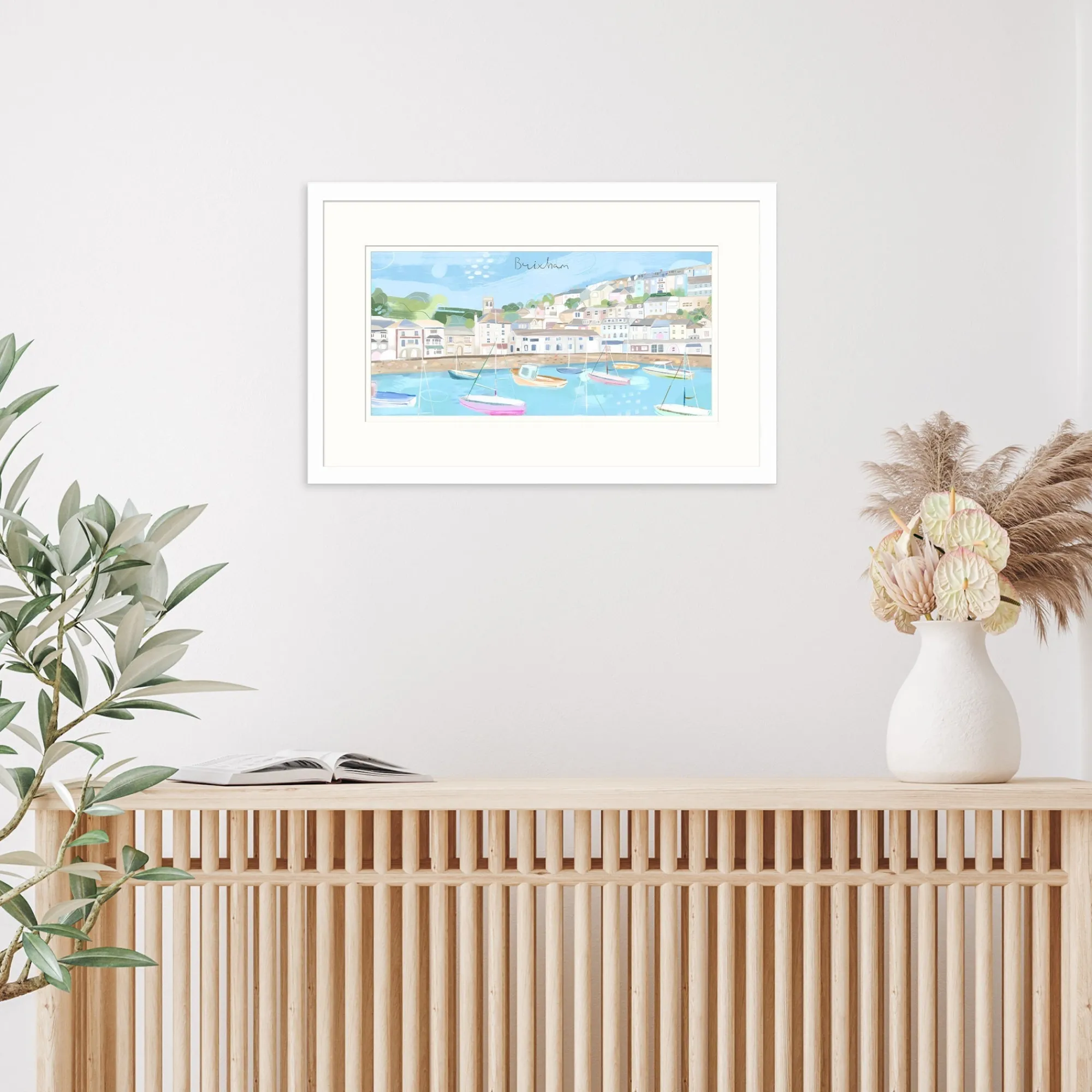 Devon|Travel*Whistlefish Brixham Small Framed Print