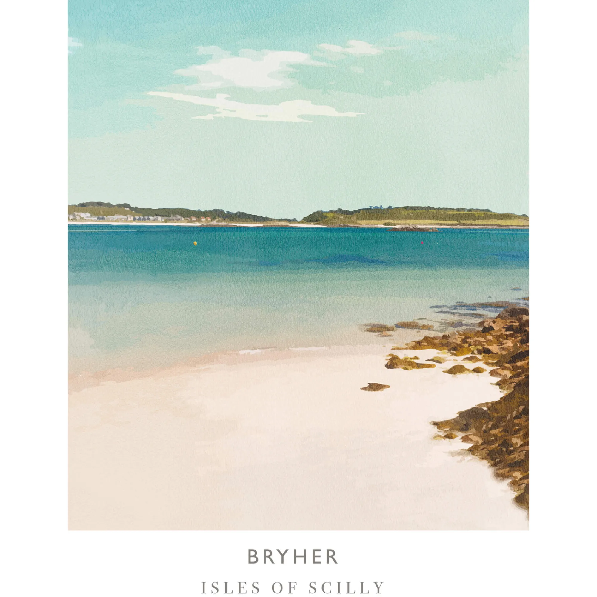 Unframed Prints*Whistlefish Bryher Isles Of Scilly Art Print