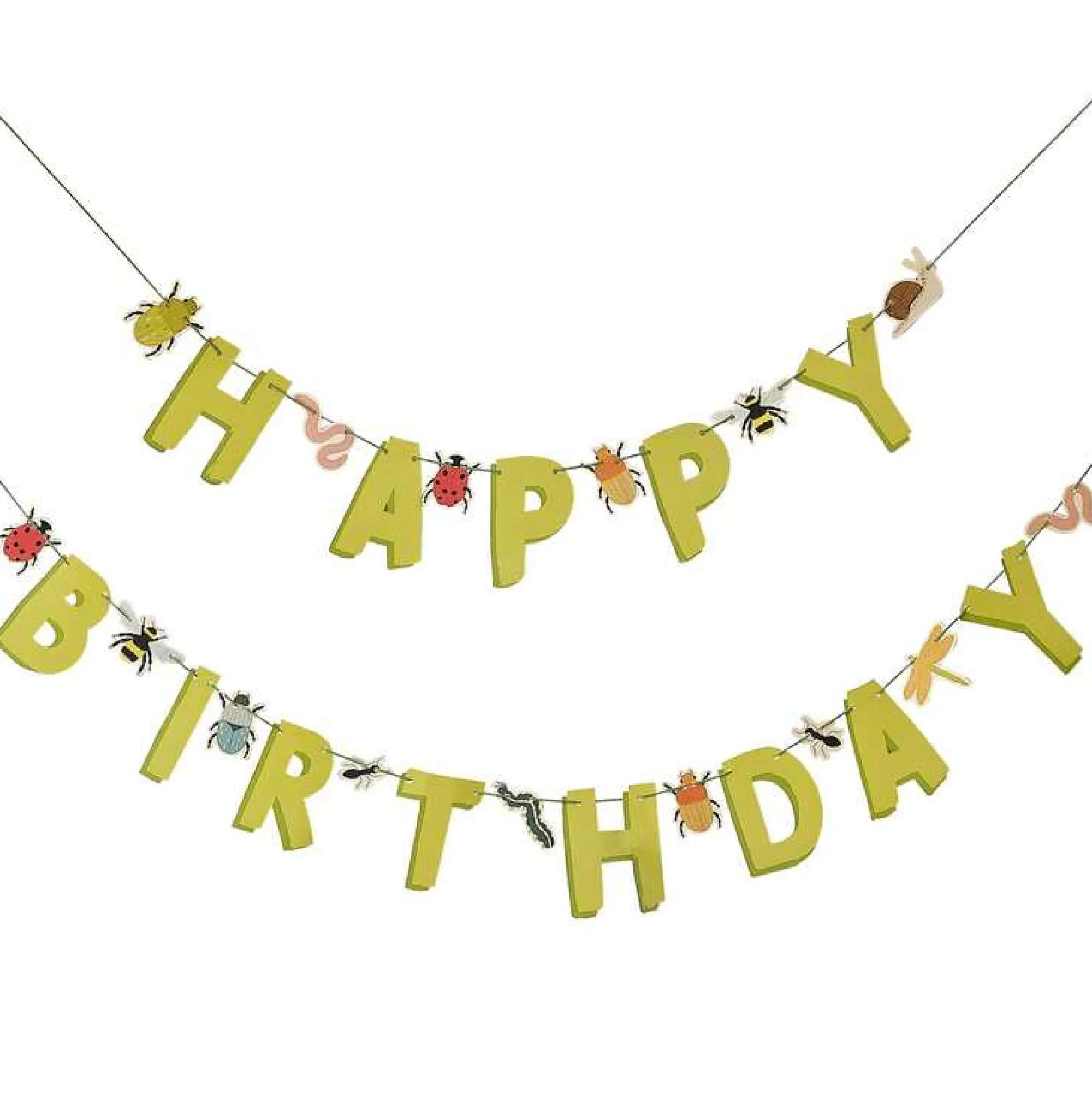 Decorations|Bunting & Garlands*Whistlefish Bug Party Happy Birthday Bunting