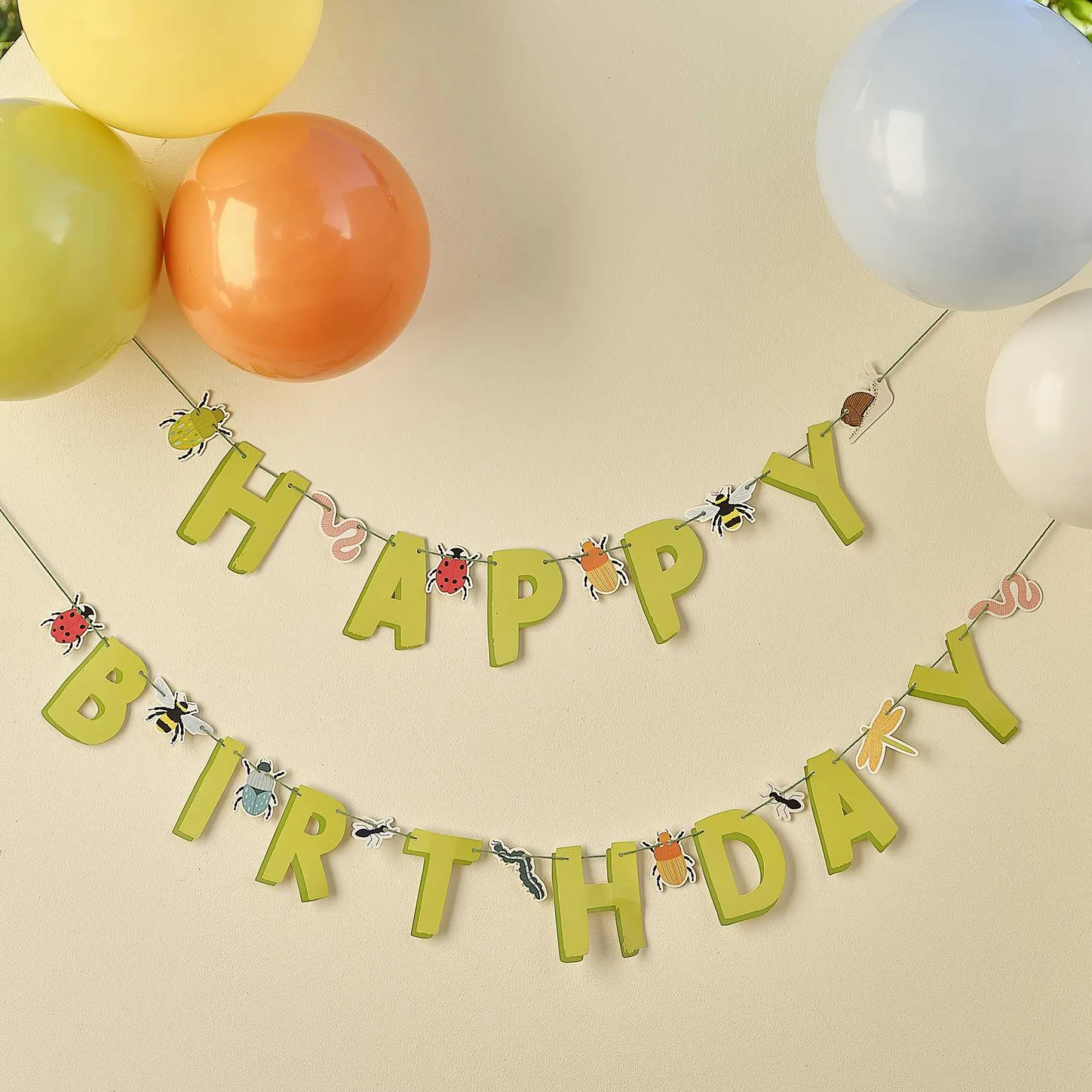 Decorations|Bunting & Garlands*Whistlefish Bug Party Happy Birthday Bunting