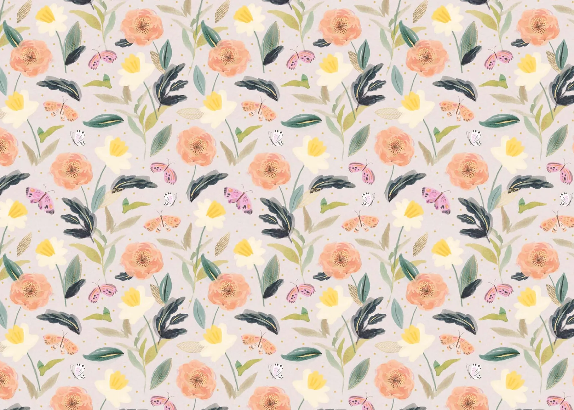Gift Wrap|Birthday*Whistlefish Butterfly Floral Wrapping Paper