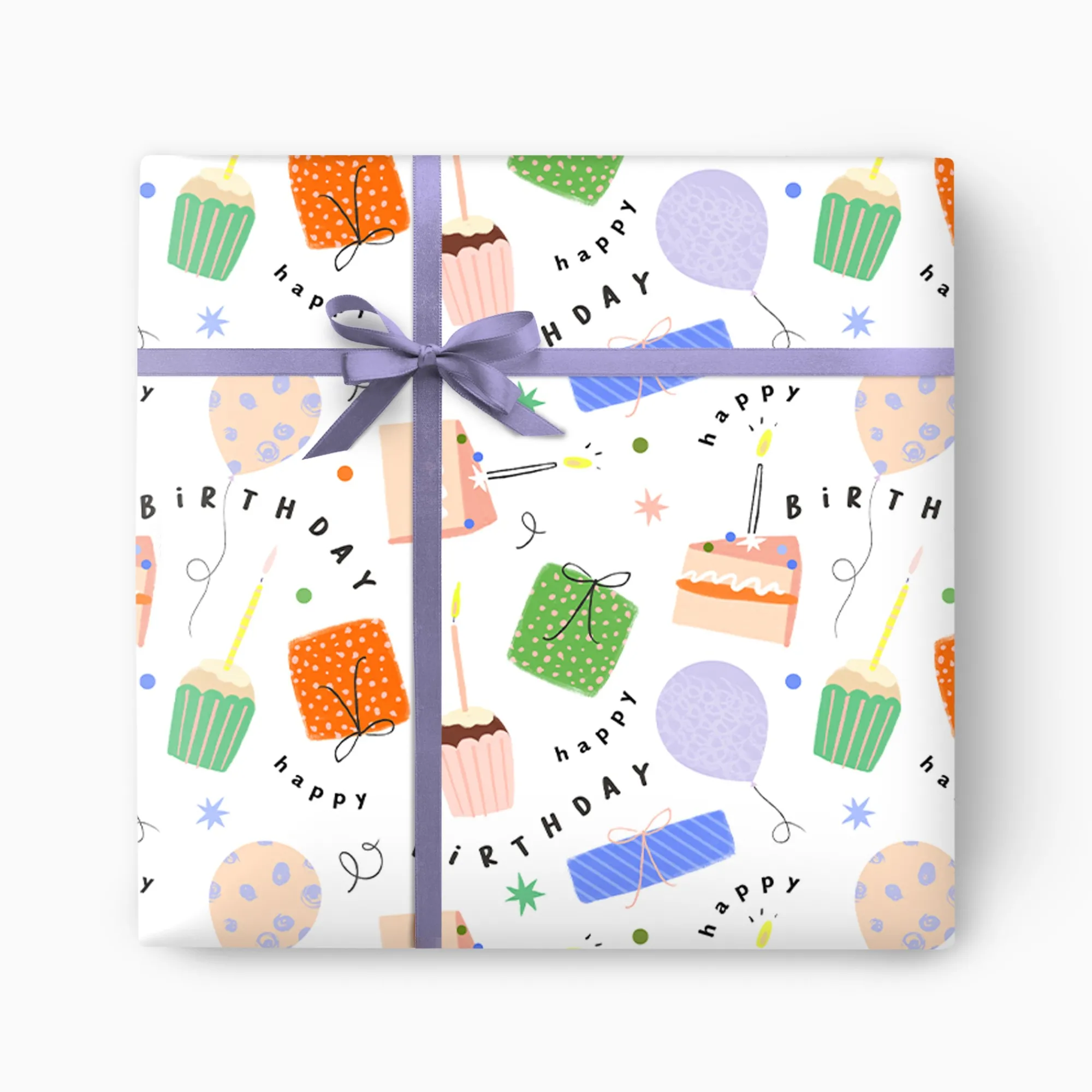 Gift Wrap|Birthday*Whistlefish Cakes & Presents Wrapping Paper