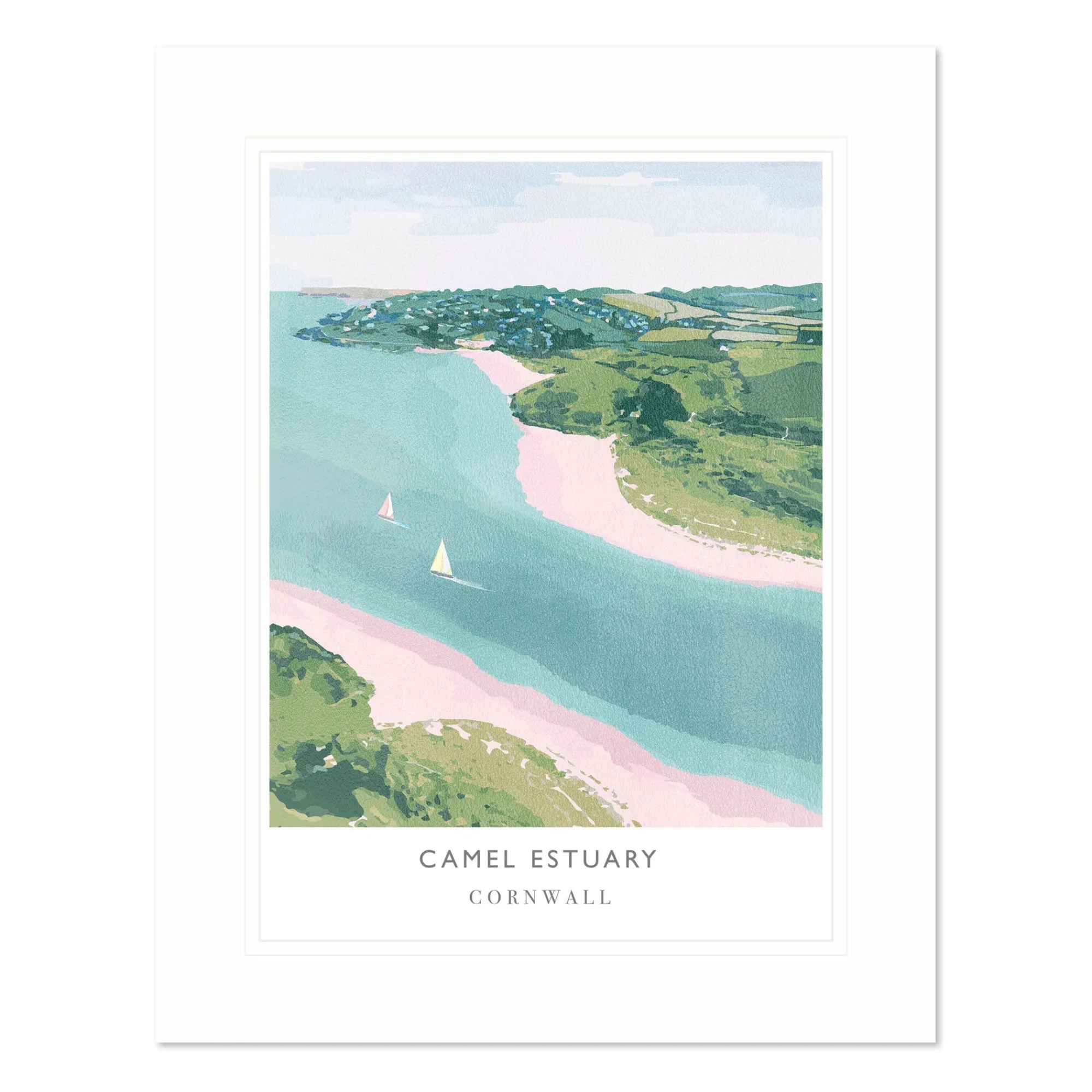Cornwall|Travel*Whistlefish Camel Estuary Mounted Print