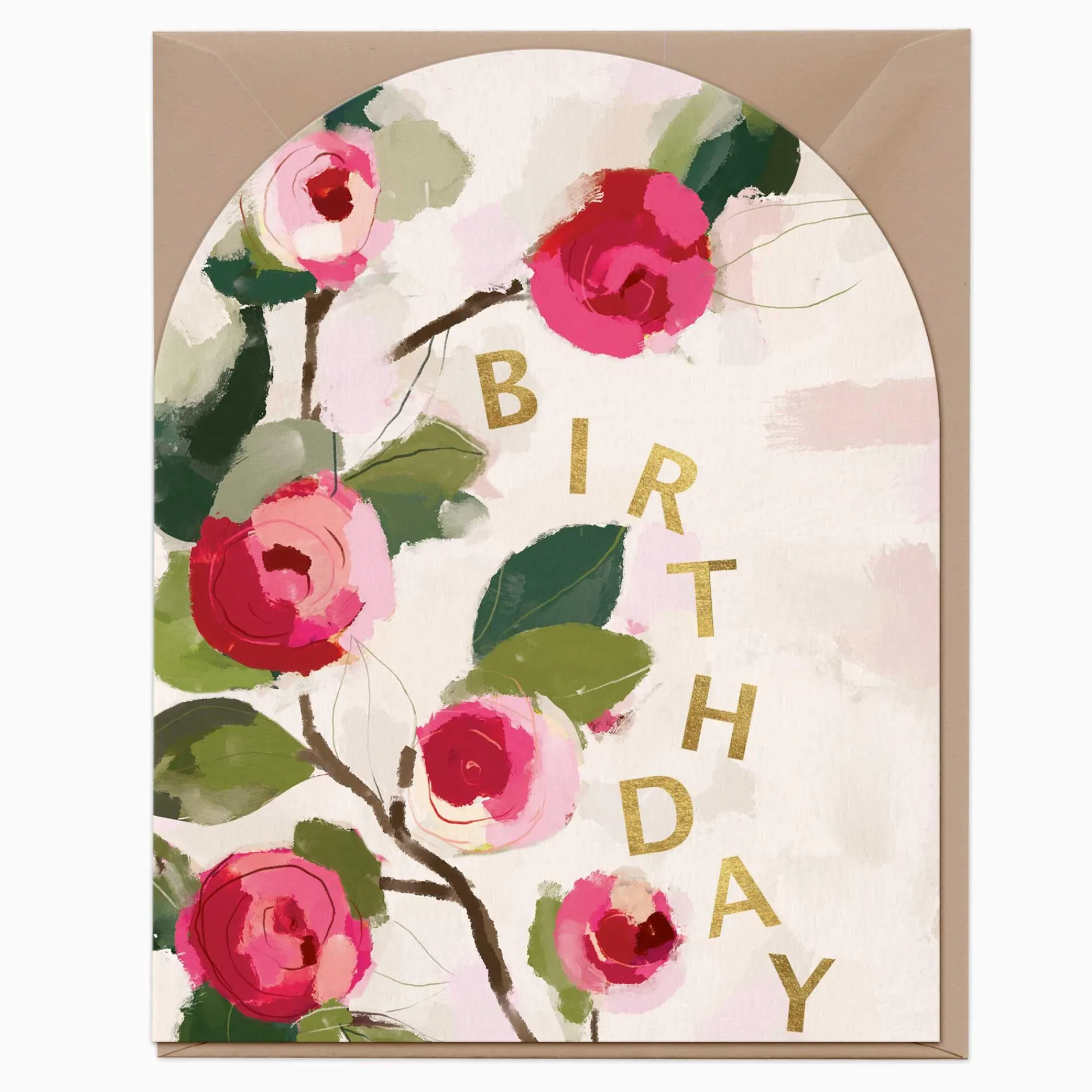 Birthday|For Her*Whistlefish Camellia Birthday Arch Card