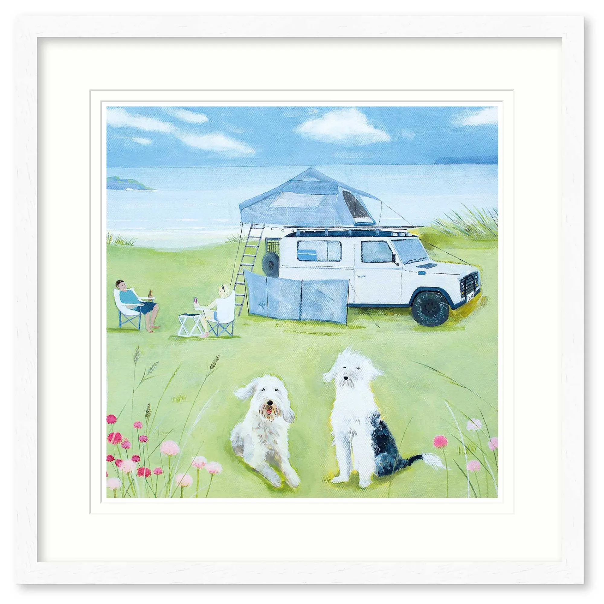 Coastal Scenes|Animal*Whistlefish Camping In The Dunes Framed Print