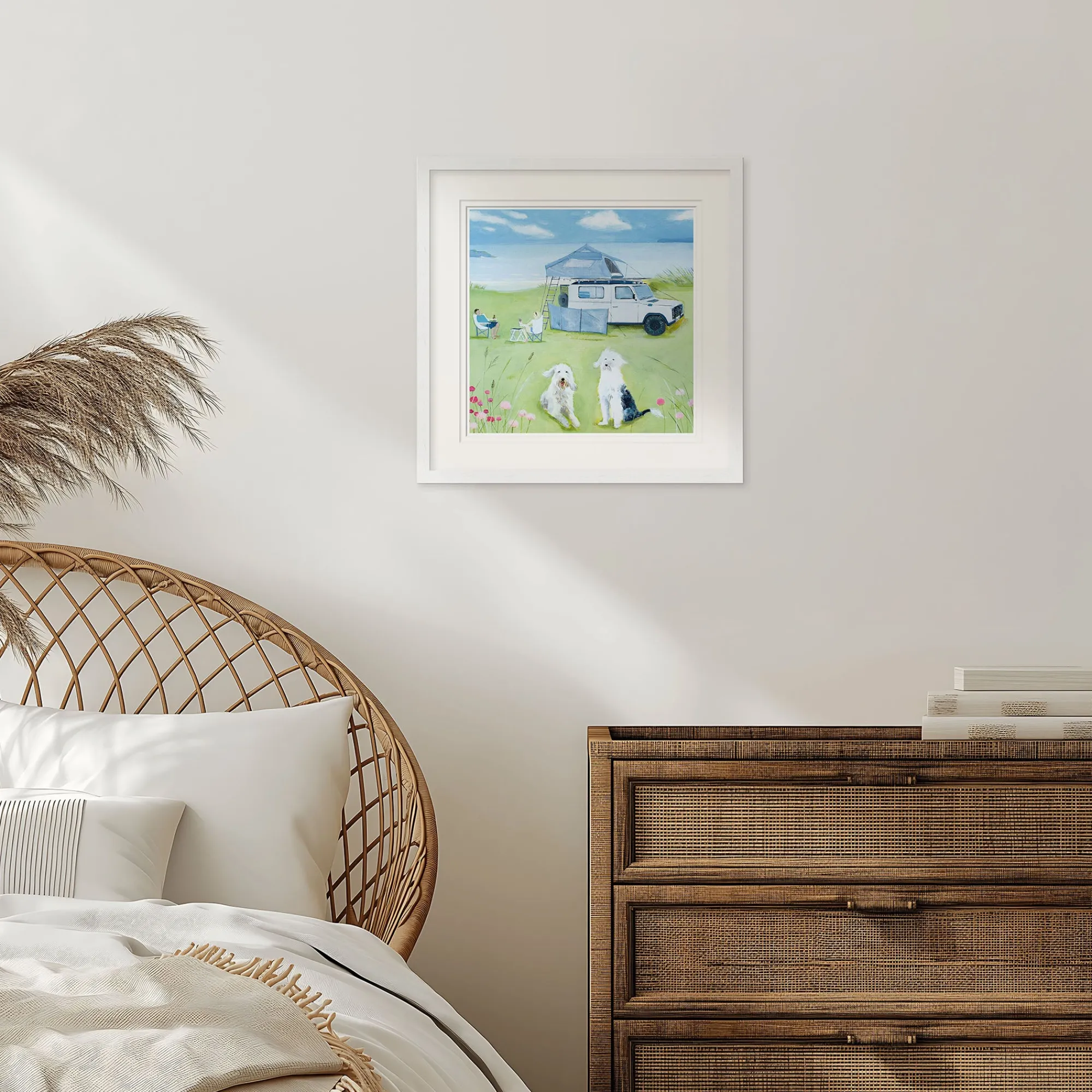 Coastal Scenes|Animal*Whistlefish Camping In The Dunes Framed Print