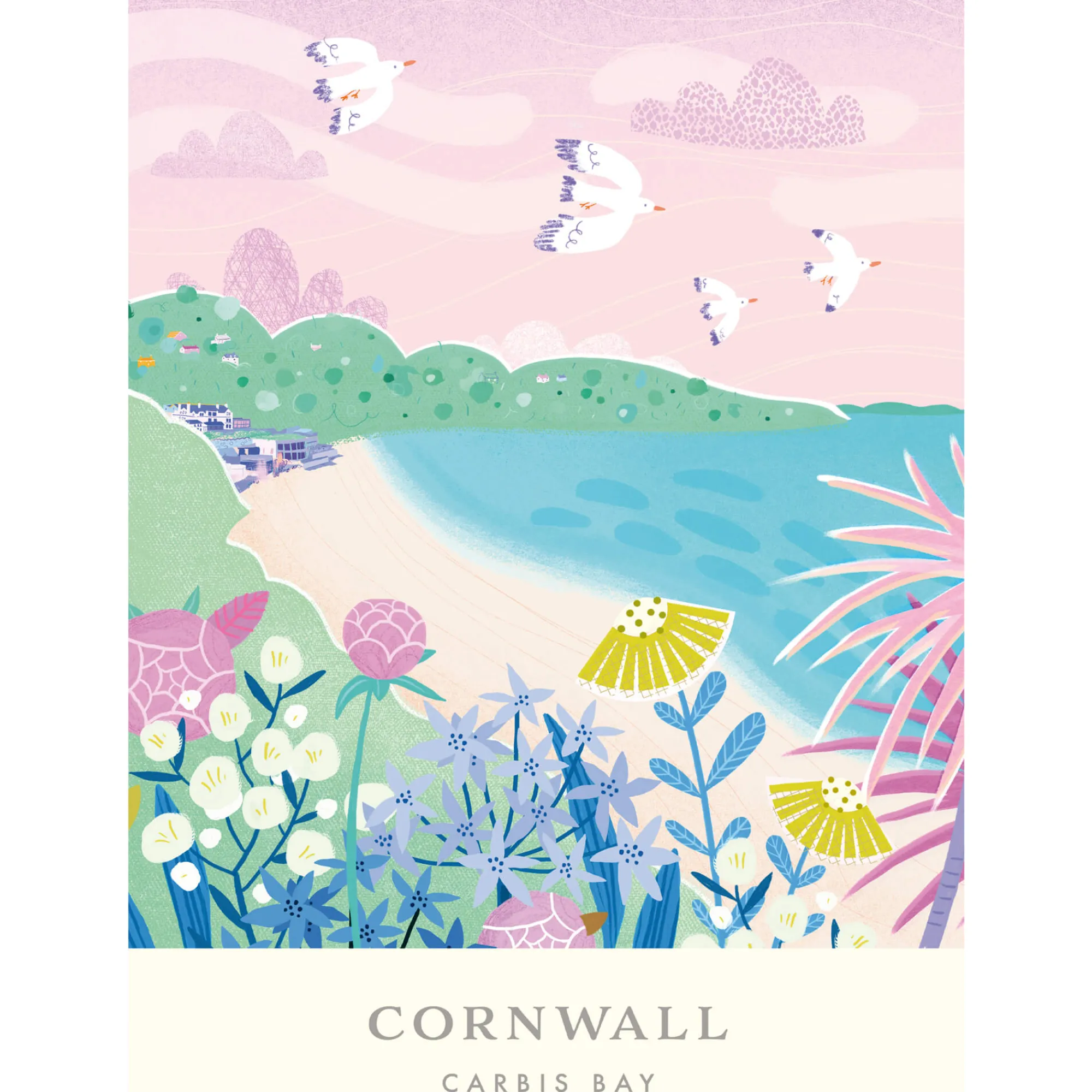 Unframed Prints*Whistlefish Carbis Bay Brights Small Art Print