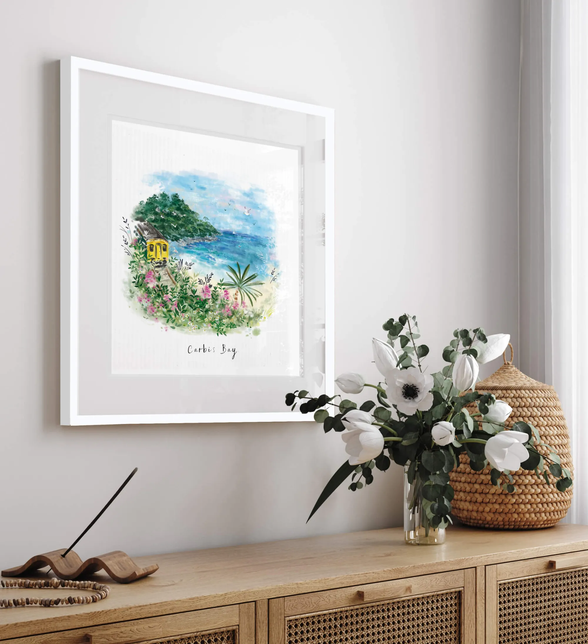 St Ives|Cornwall*Whistlefish Carbis Bay Dream View Small Framed Print