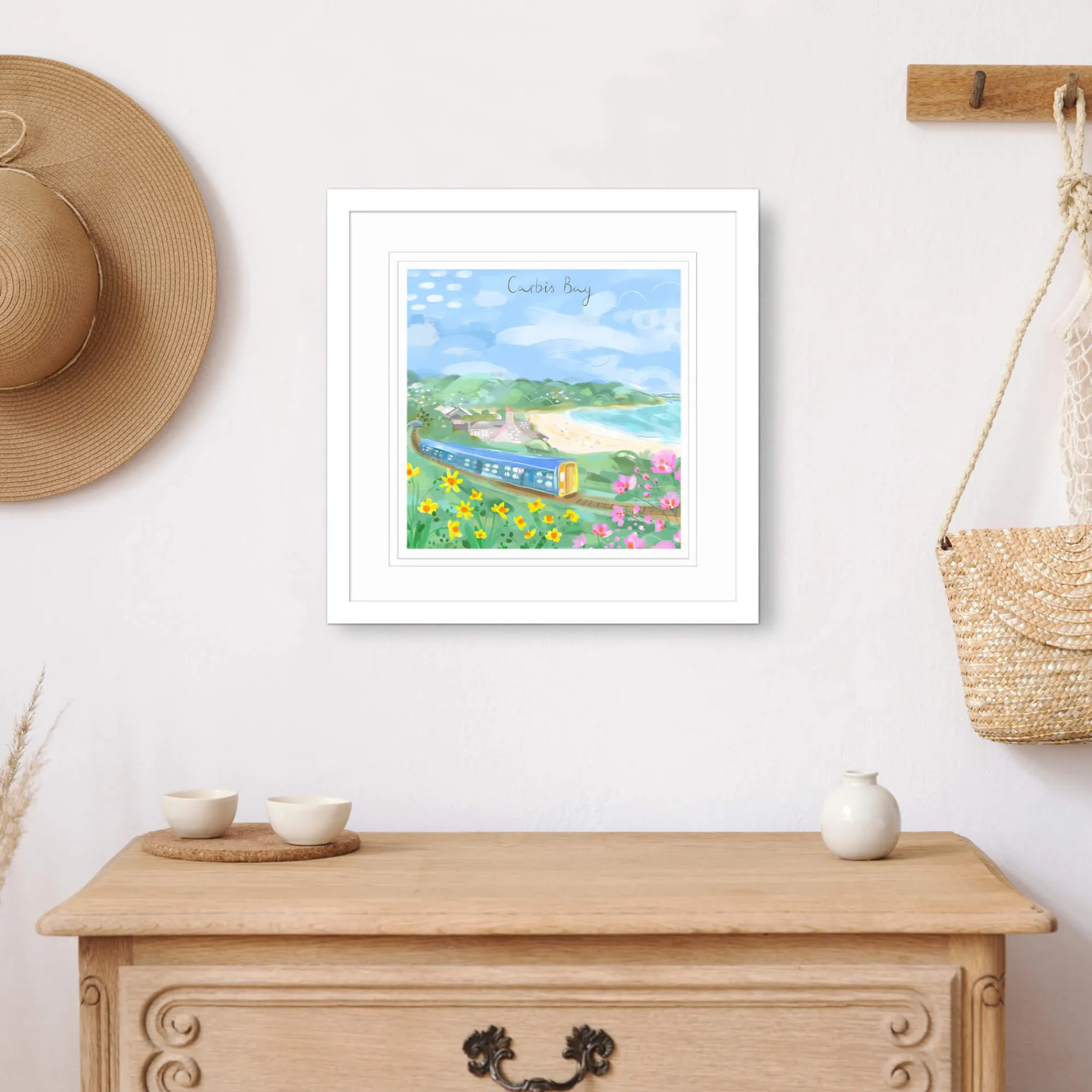 St Ives|Coastal Scenes*Whistlefish Carbis Bay Med Framed Print