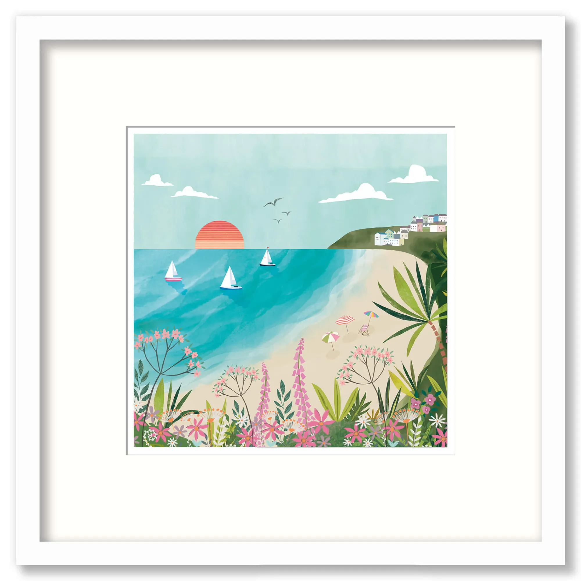 St Ives|Cornwall*Whistlefish Carbis Bay Mini Square Framed Print