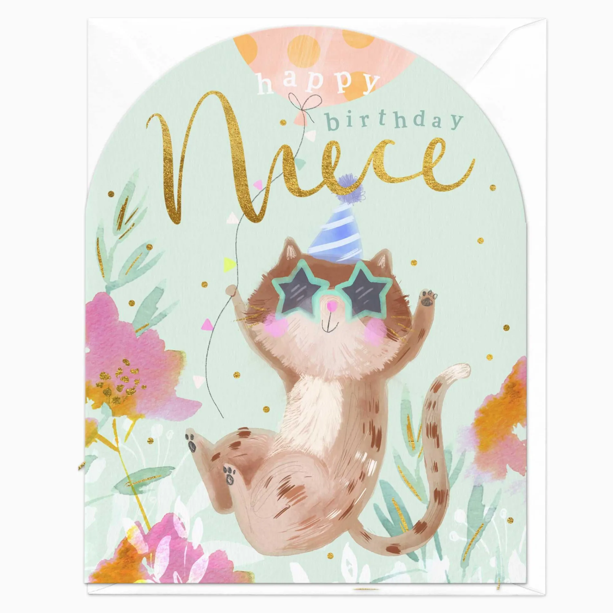 Birthday|For Relatives*Whistlefish Cat Niece Birthday Card