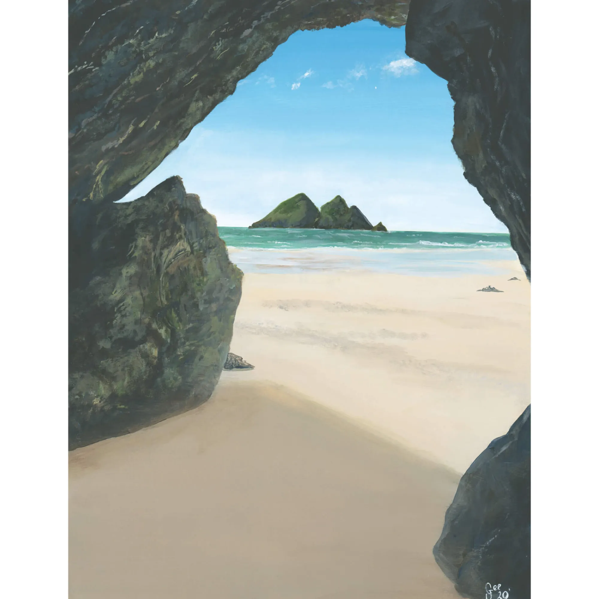 Unframed Prints*Whistlefish Cave At Holywell Bay Art Print