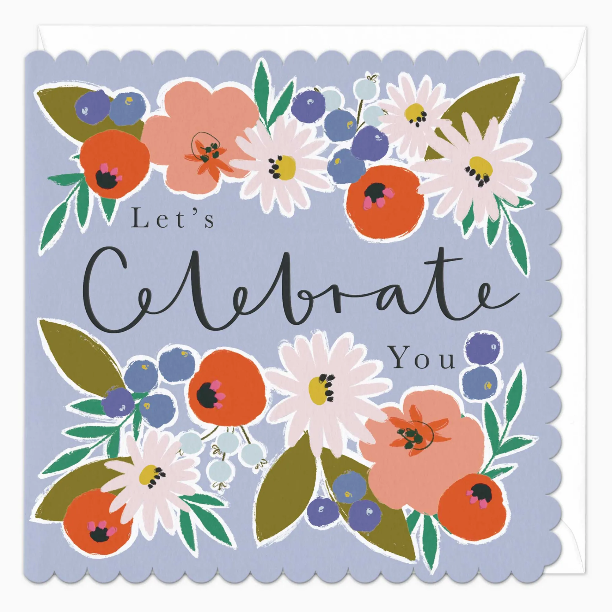 Birthday|For Her*Whistlefish Celebrating You Birthday Scalloped Card