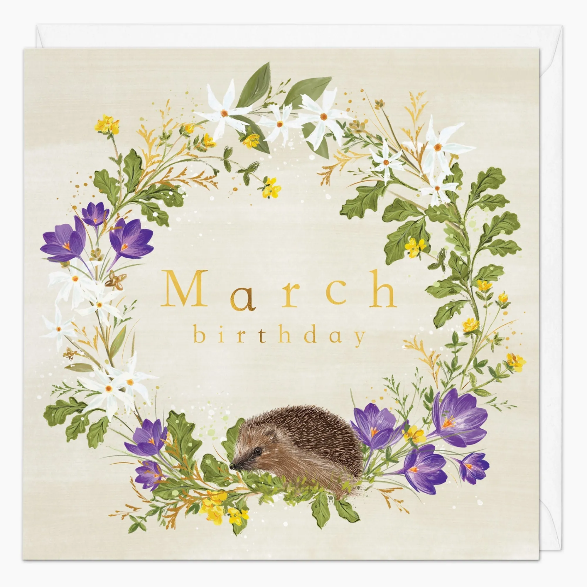 Birthday|By Month*Whistlefish Celtic Crocus Wreath March Birthday Card