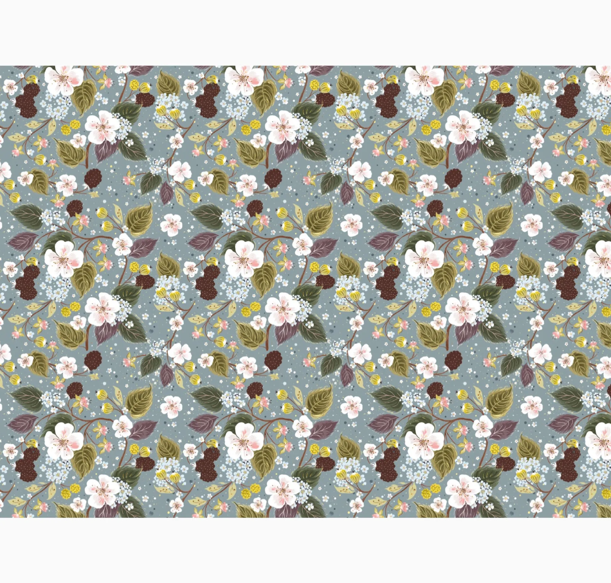 Gift Wrap|Floral*Whistlefish Celtic Forest Blackberries Wrapping Paper