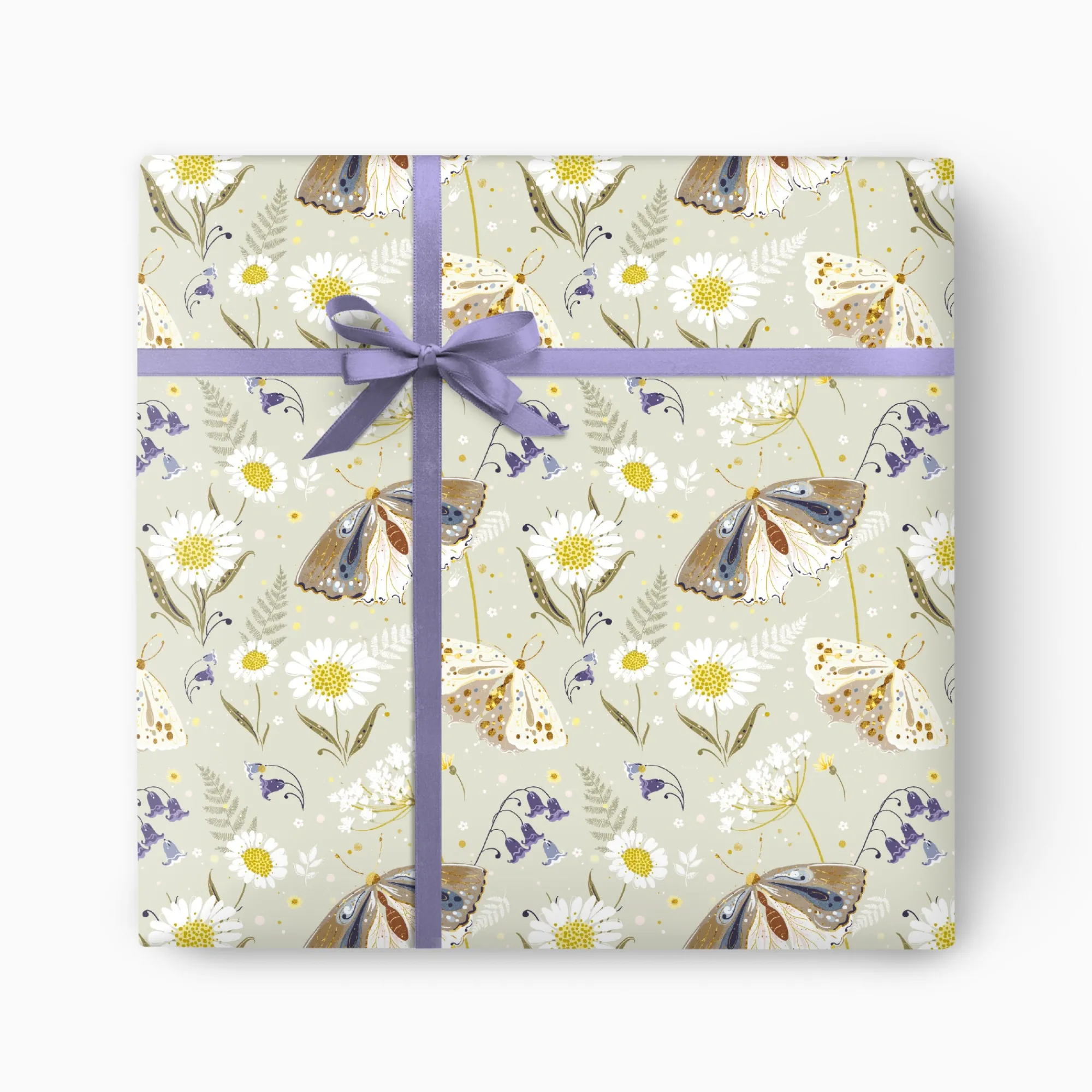 Gift Wrap|Floral*Whistlefish Celtic Forest Moth Wrapping Paper