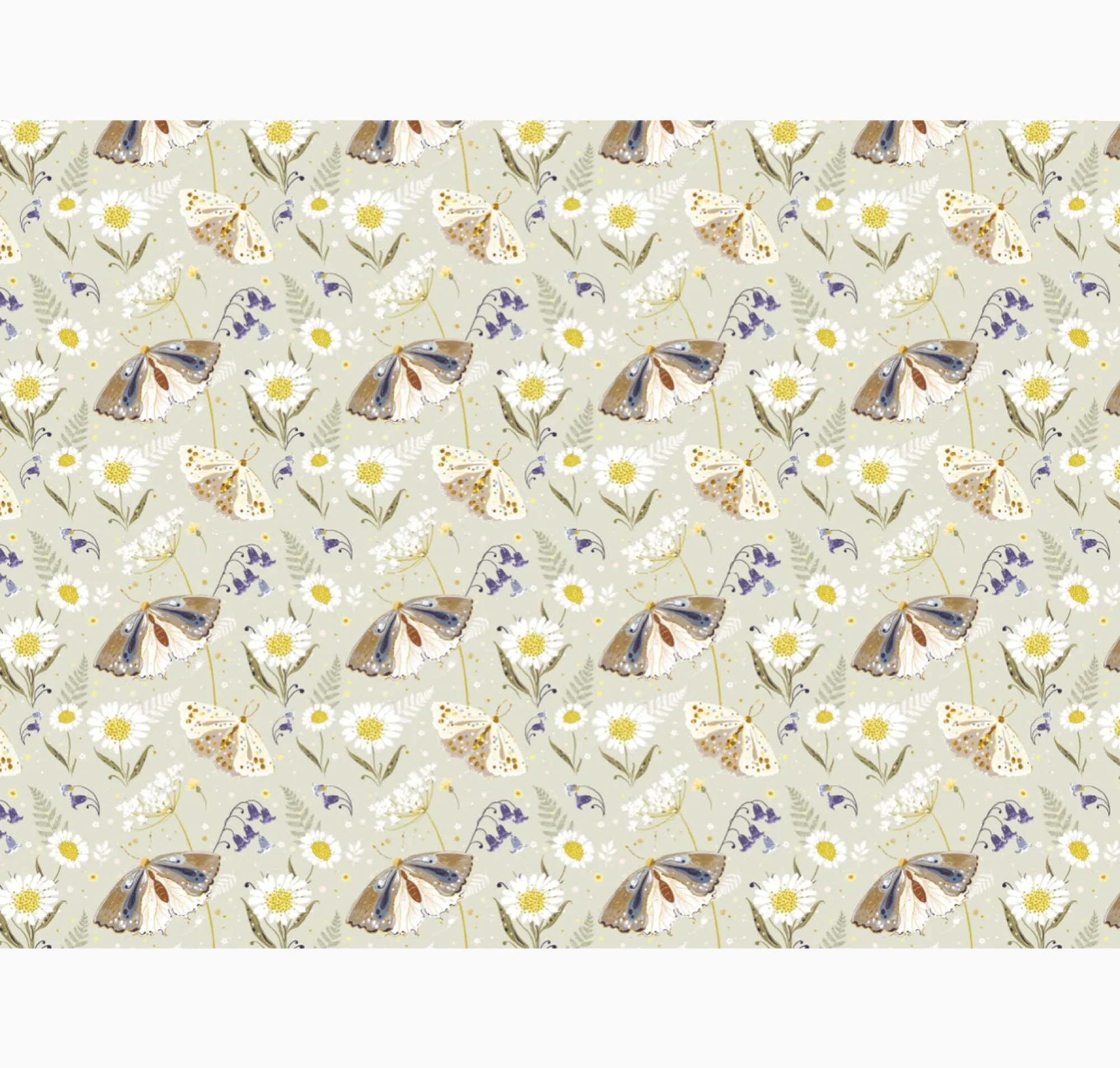 Gift Wrap|Floral*Whistlefish Celtic Forest Moth Wrapping Paper