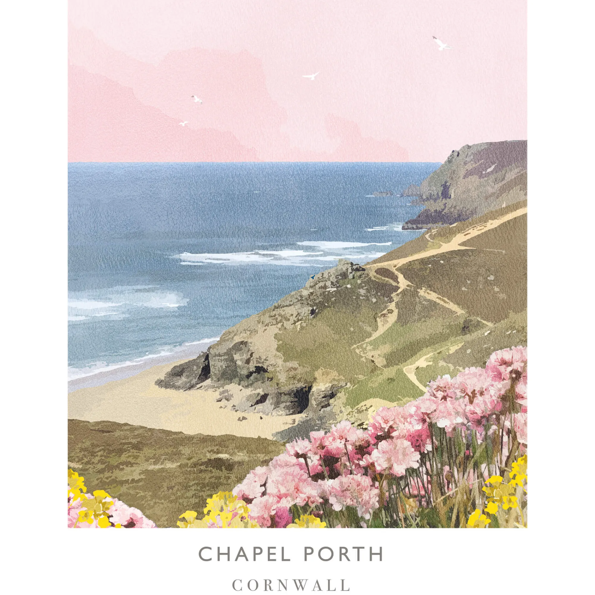 Unframed Prints*Whistlefish Chapel Porth Art Print
