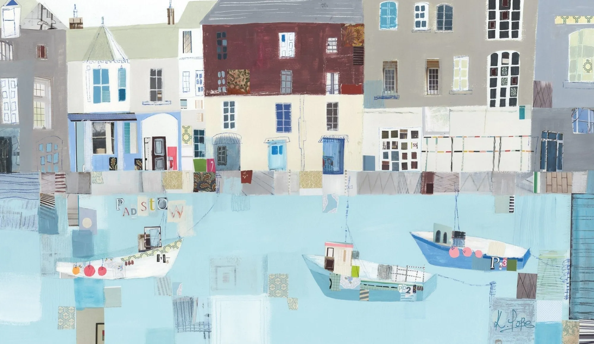 Unframed Prints*Whistlefish Charming Padstow Art Print