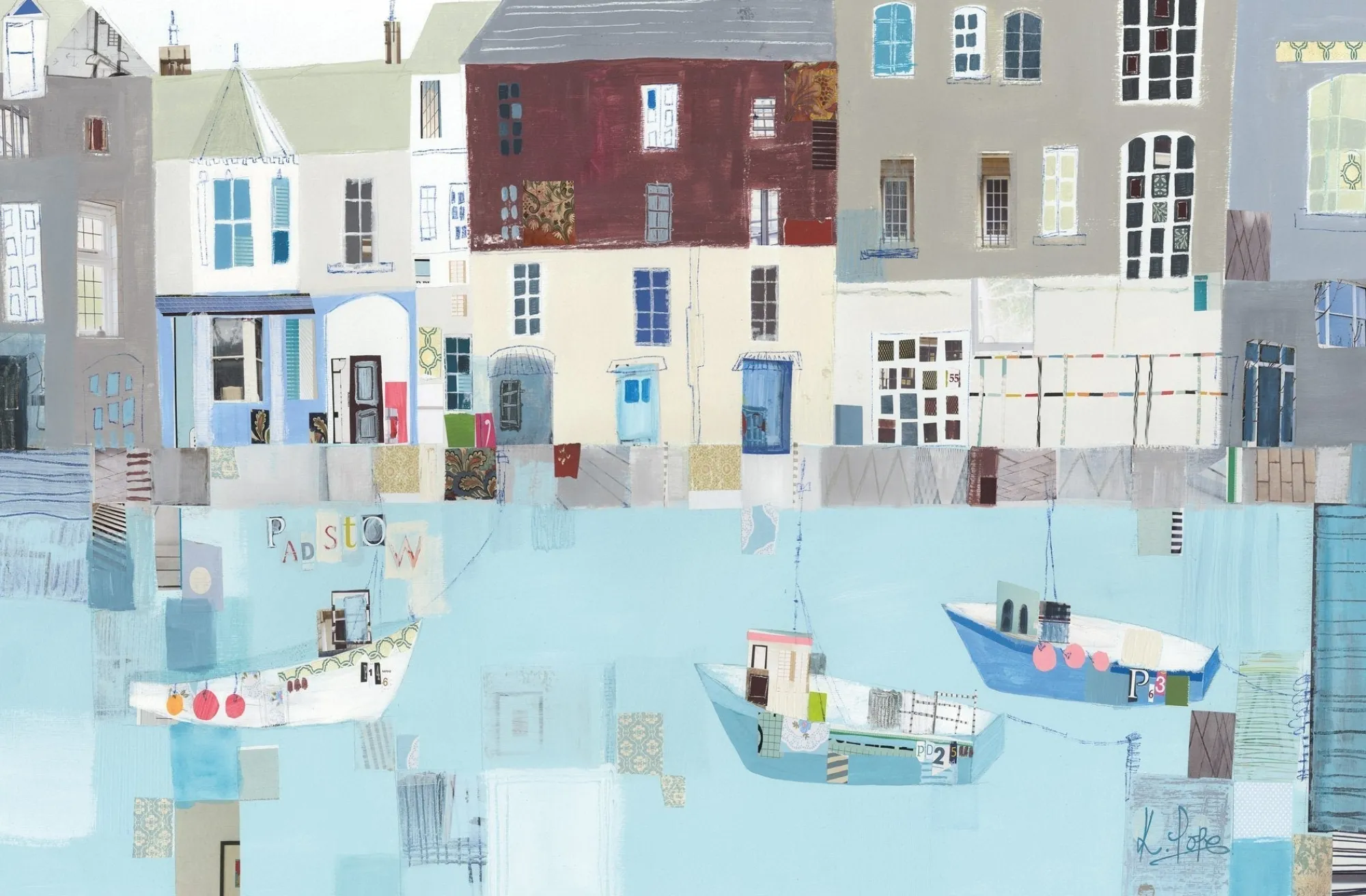 Unframed Prints*Whistlefish Charming Padstow Medium Art Print