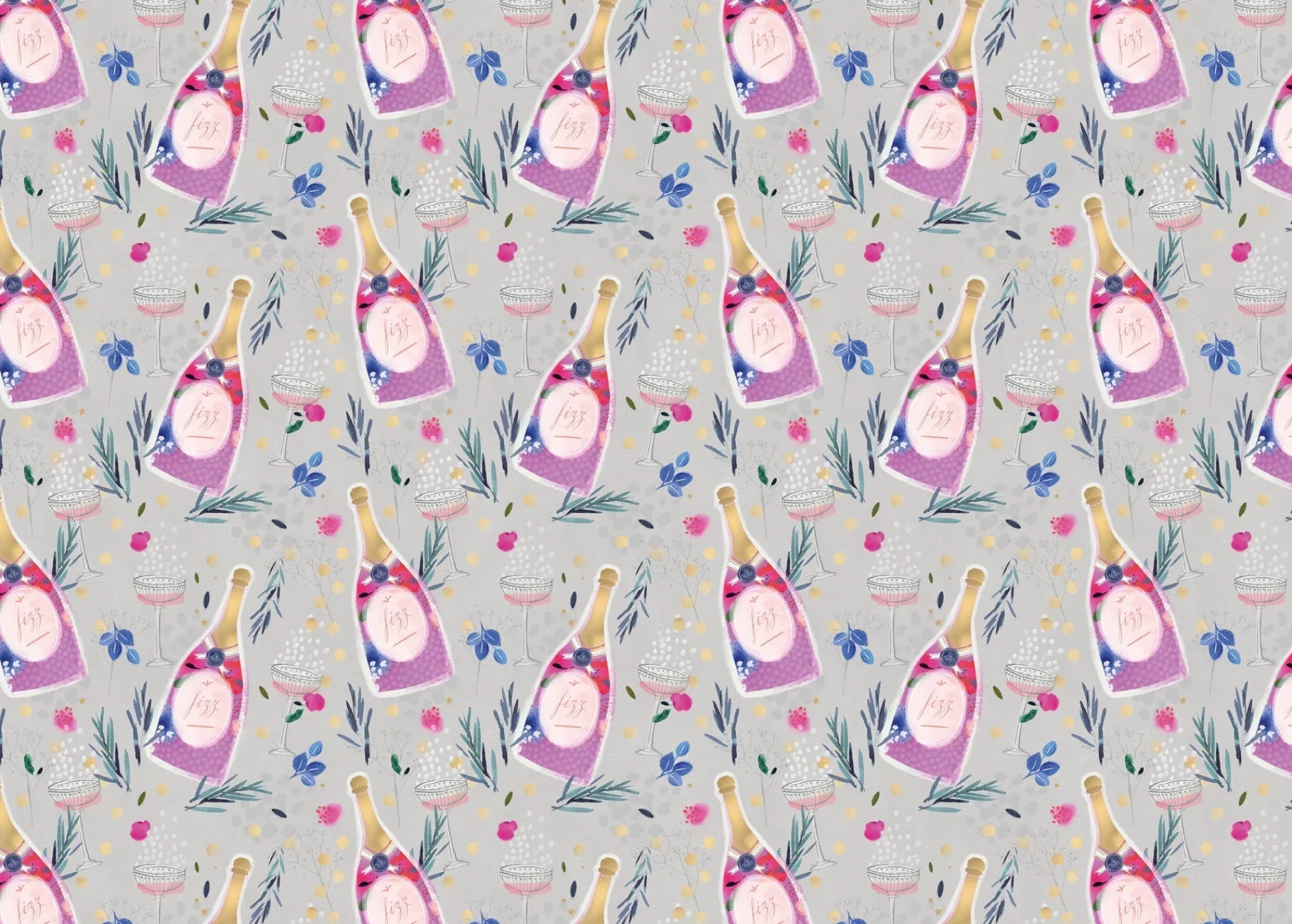 Gift Wrap|Birthday*Whistlefish Cheri Champagne Wrapping Paper
