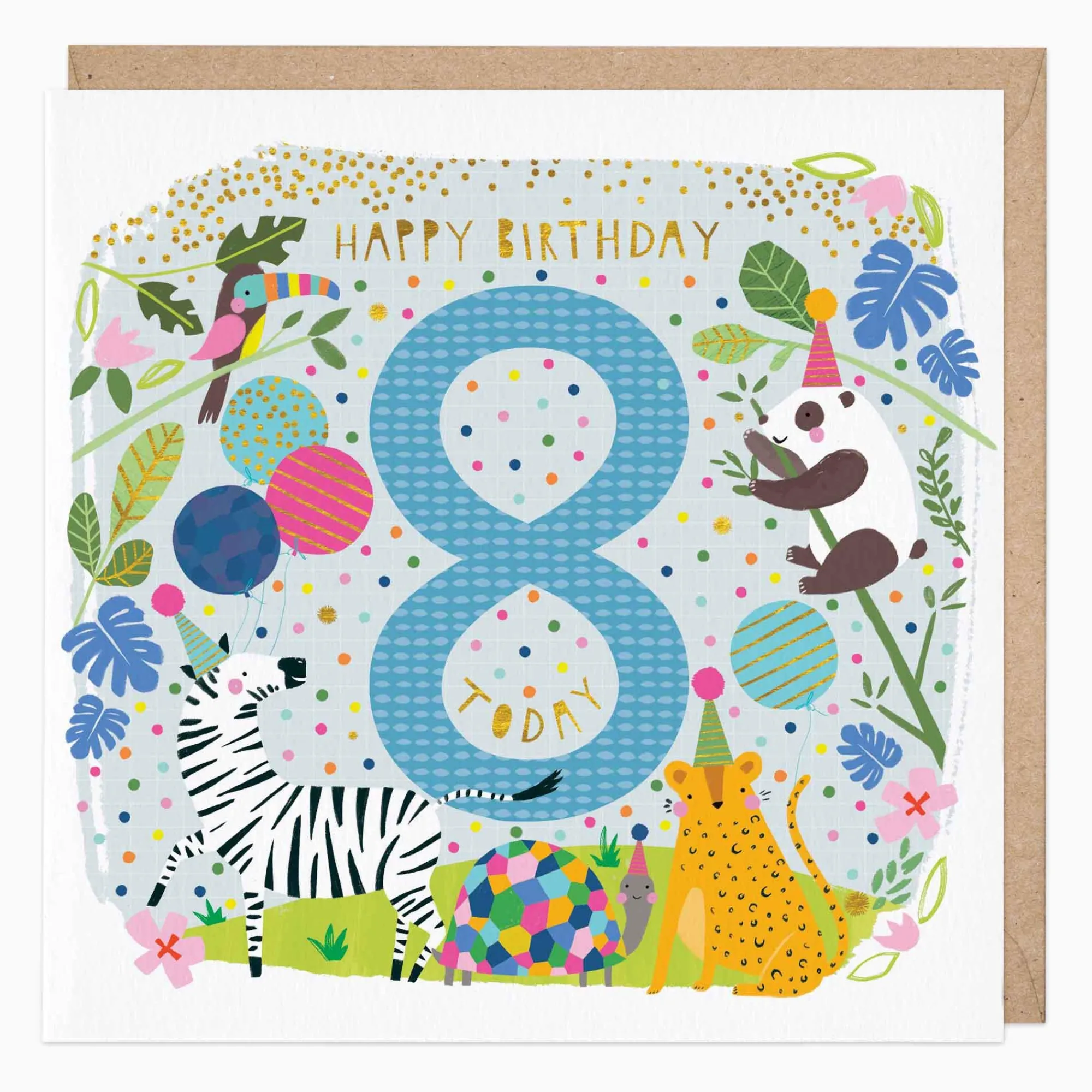 Birthday|By Age*Whistlefish Children's Eighth Birthday Animals Card