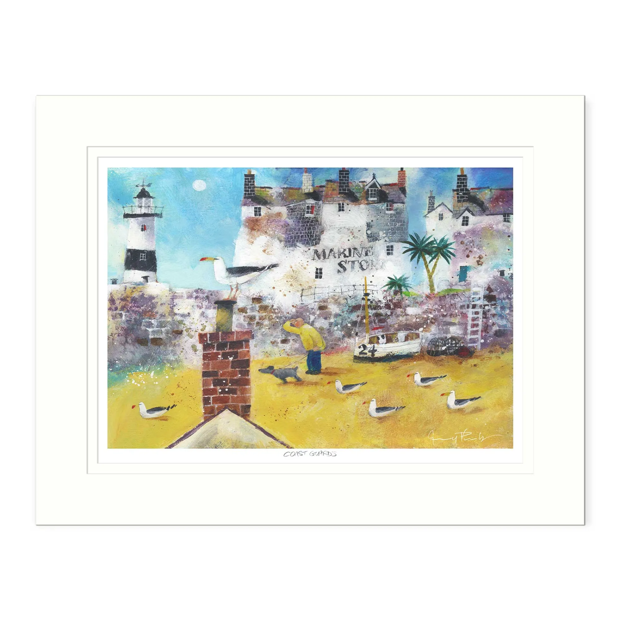Mounted Prints*Whistlefish Coast Guards Large Mounted Print
