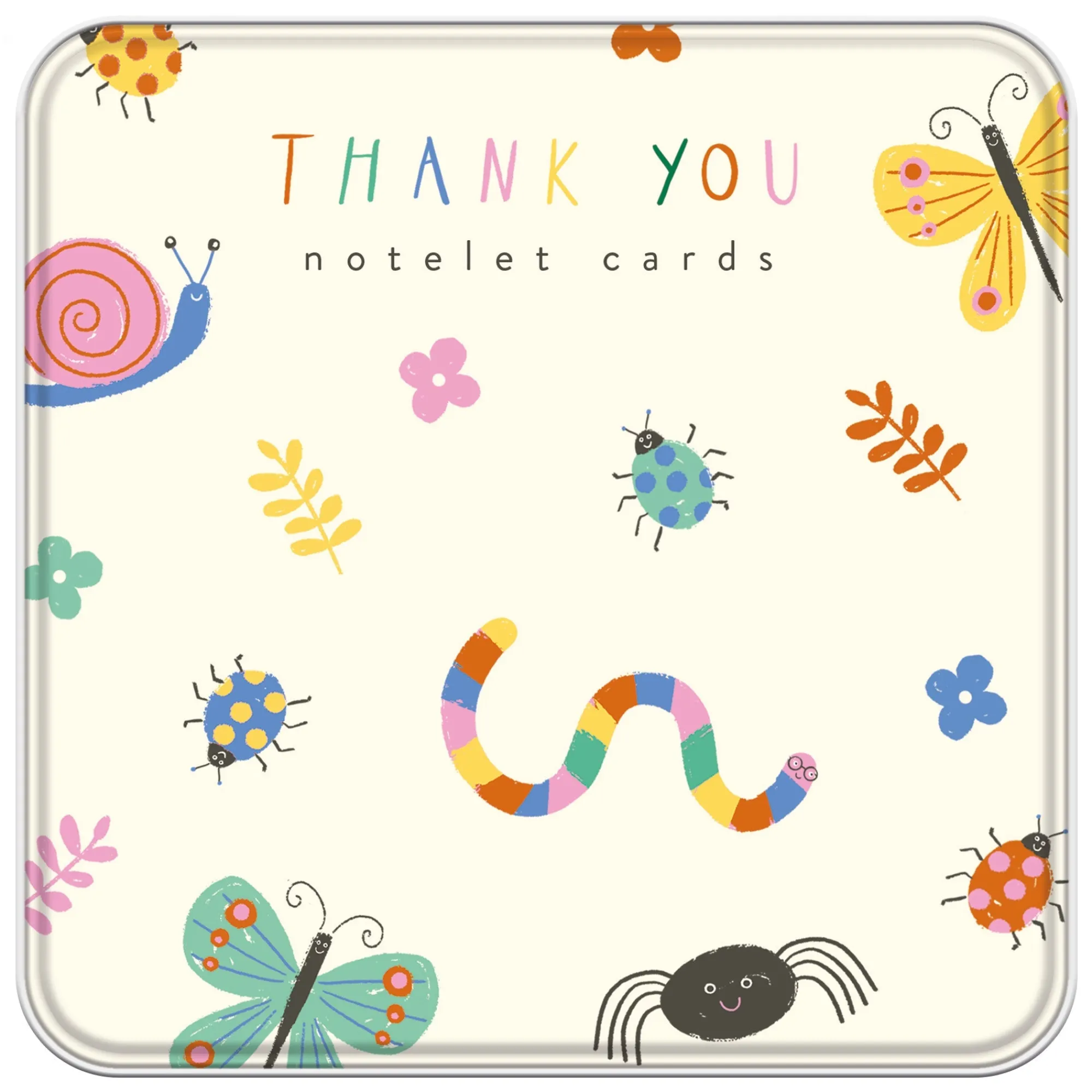 Under £20|Under £10*Whistlefish Colourful Critters Thank You Notelet Tin