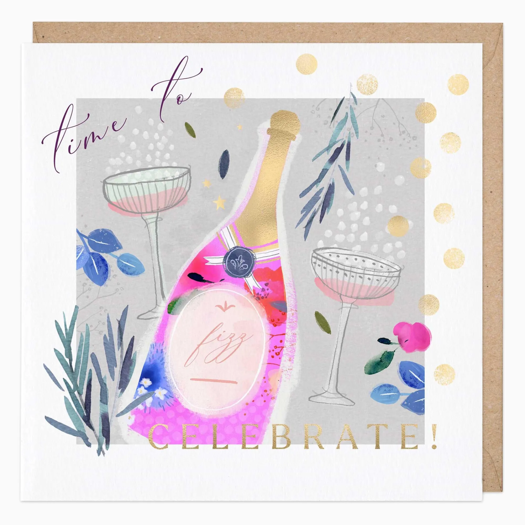 Congratulations|Celebration*Whistlefish Colourful Fizz Bottle Card