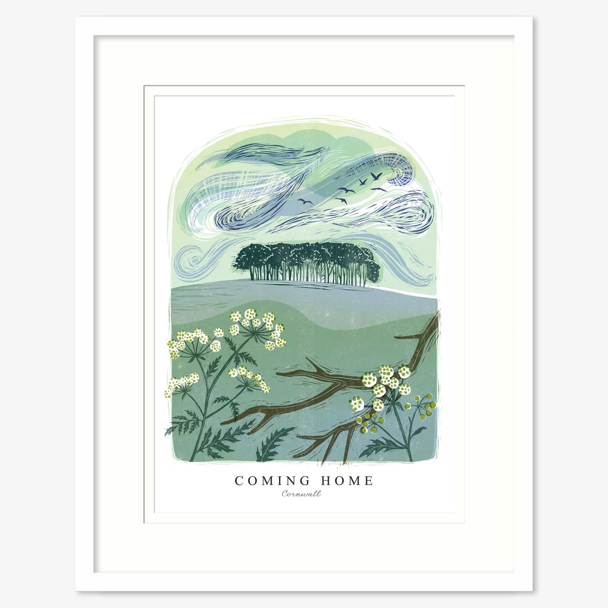 Devon|Lino*Whistlefish Coming Home Lino Small Framed Print