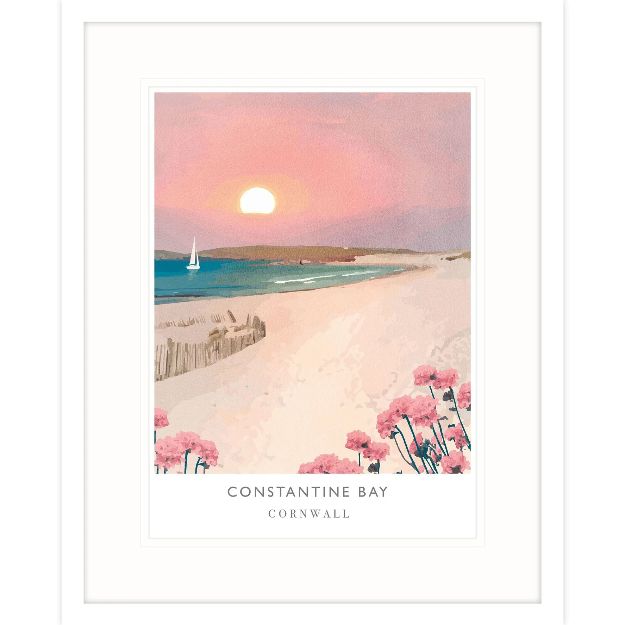 Cornwall|Travel*Whistlefish Constantine Bay Framed Print