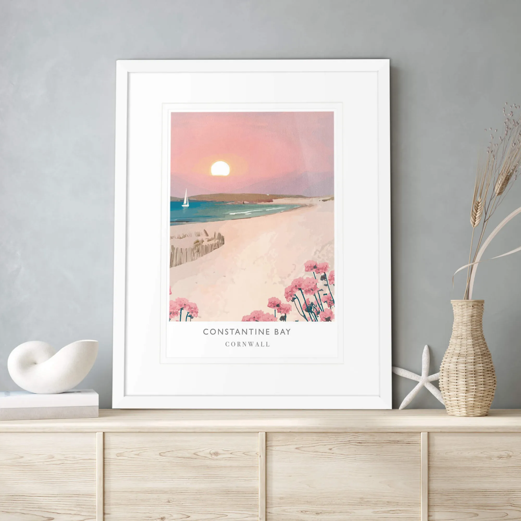 Cornwall|Travel*Whistlefish Constantine Bay Framed Print