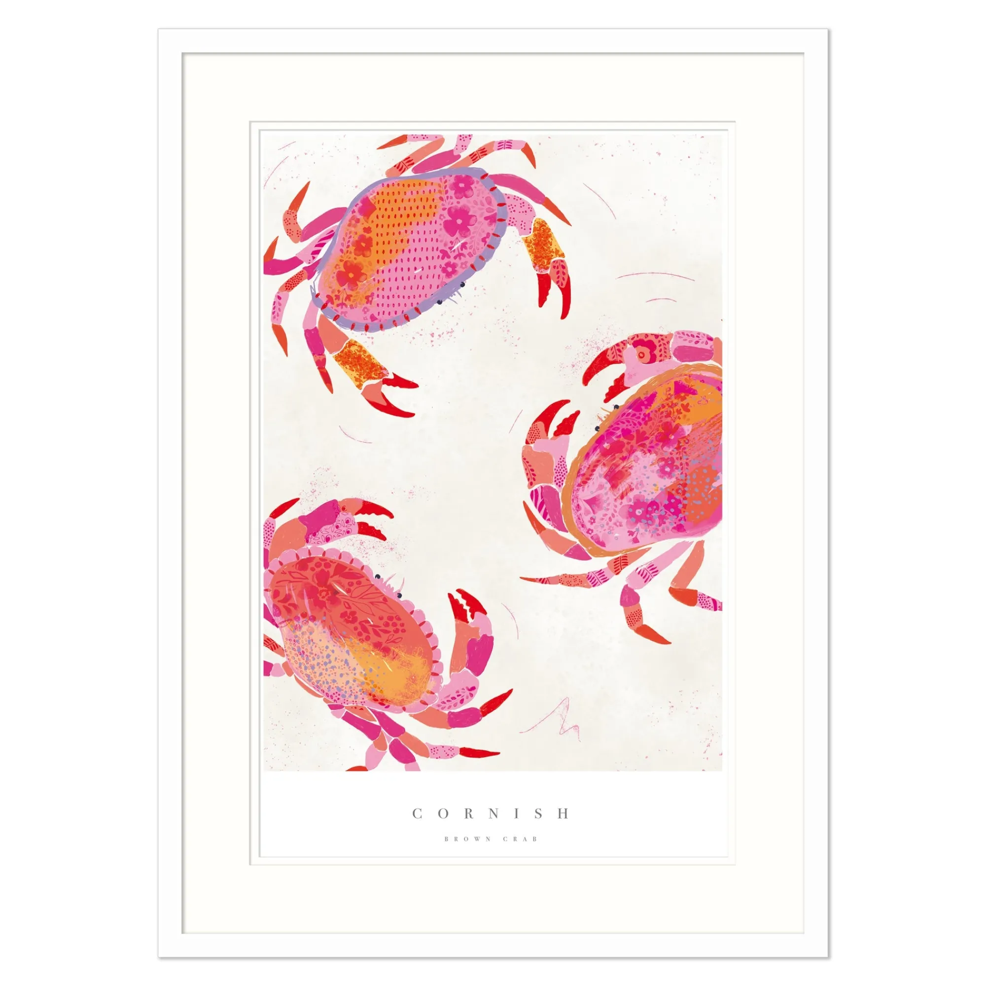 Sea Creatures|Coastal Scenes*Whistlefish Cornish Crabs Medium Framed Print