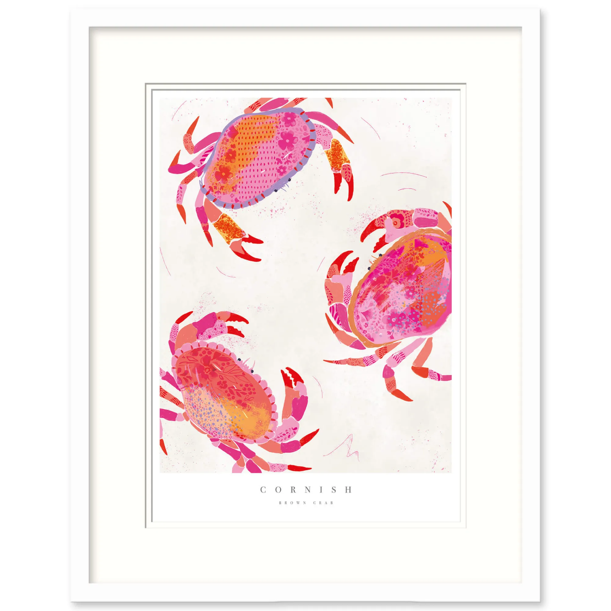 Sea Creatures|Animal*Whistlefish Cornish Crabs Small Framed Print