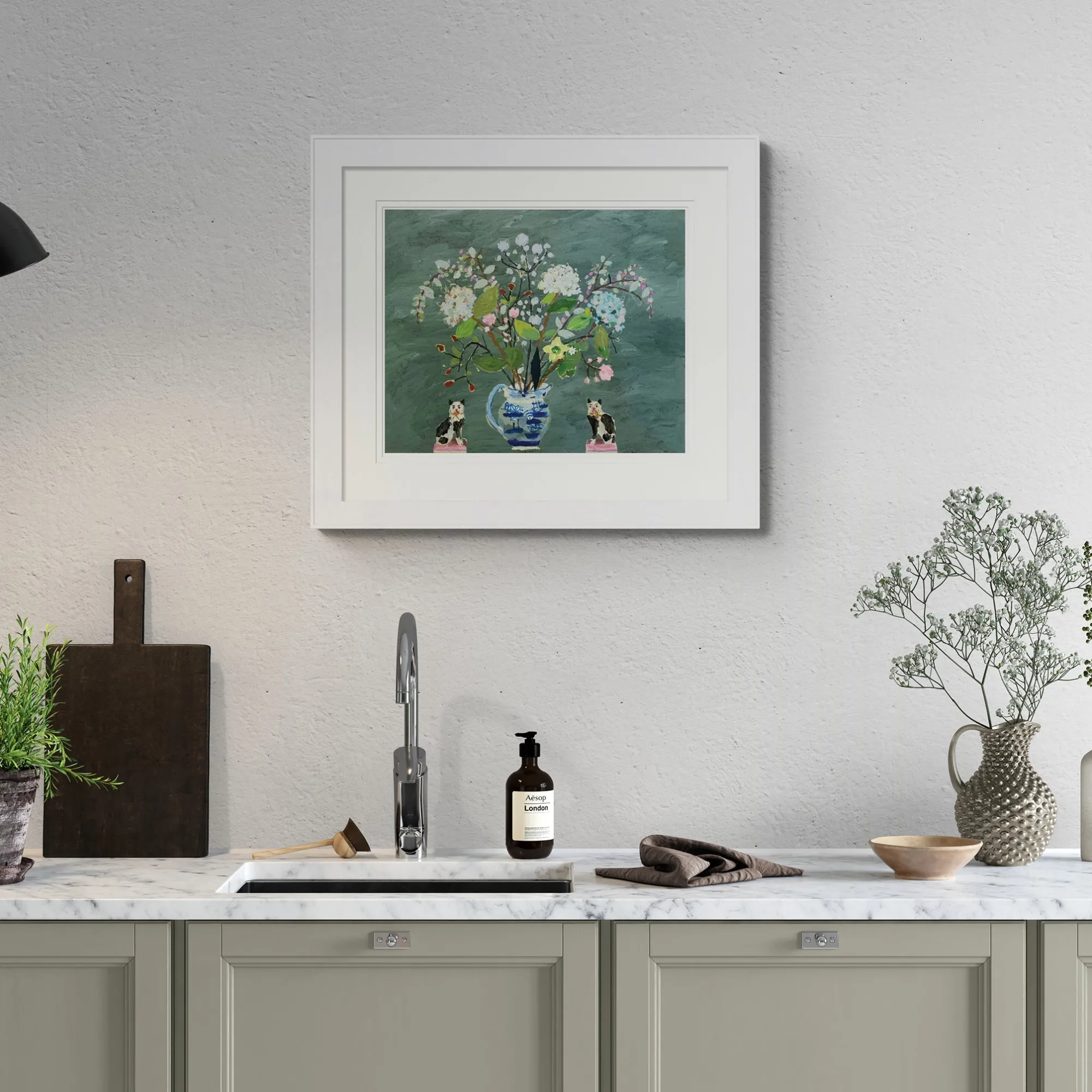 Floral & Flowers|Framed Prints*Whistlefish Cornish Hydrangeas Large Framed Print